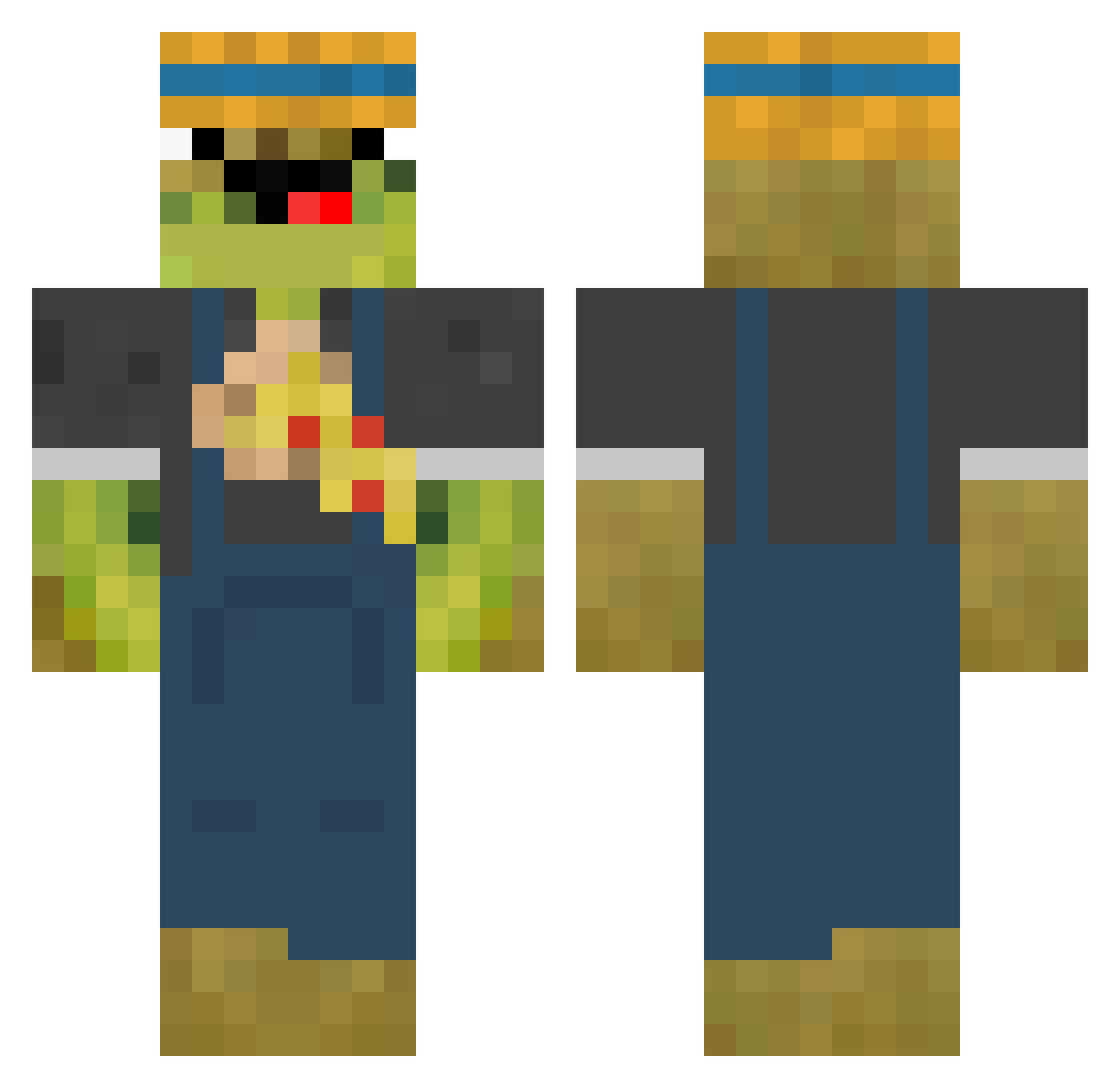 kiwi6767 Minecraft skin, front and back view