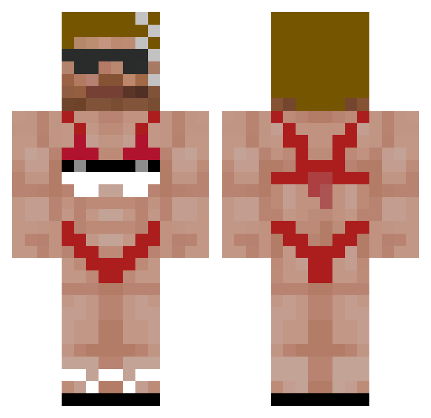 Ariqs Minecraft skin, front and back view