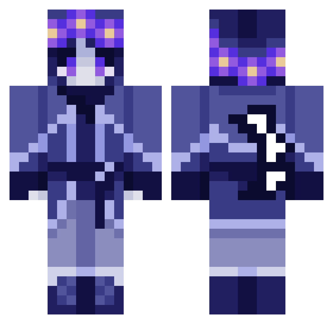 zoul_ztealr Minecraft skin, front and back view