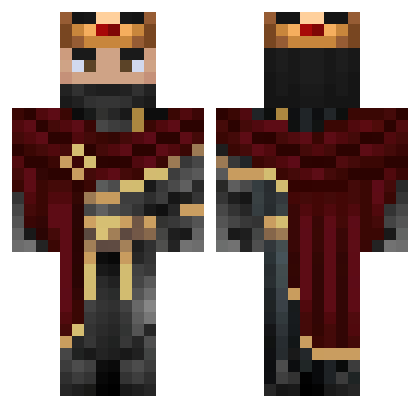 Roi_Alto Minecraft skin, front and back view