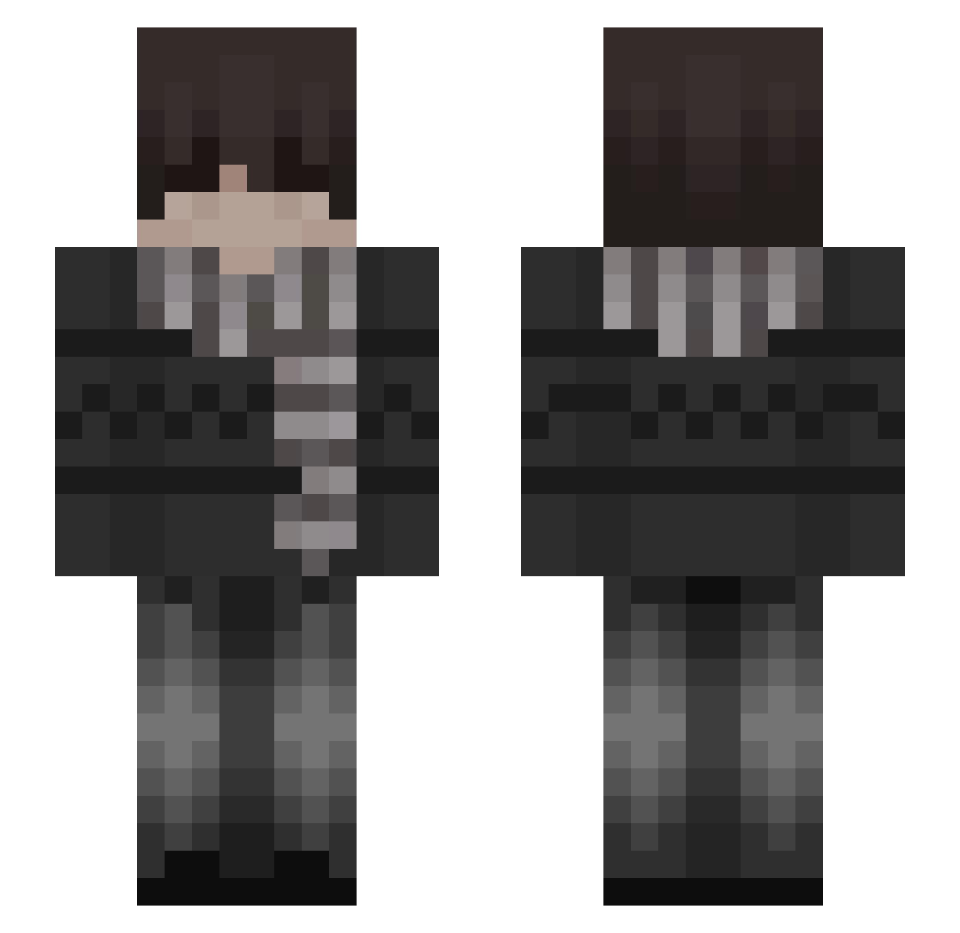 Vynorae Minecraft skin, front and back view
