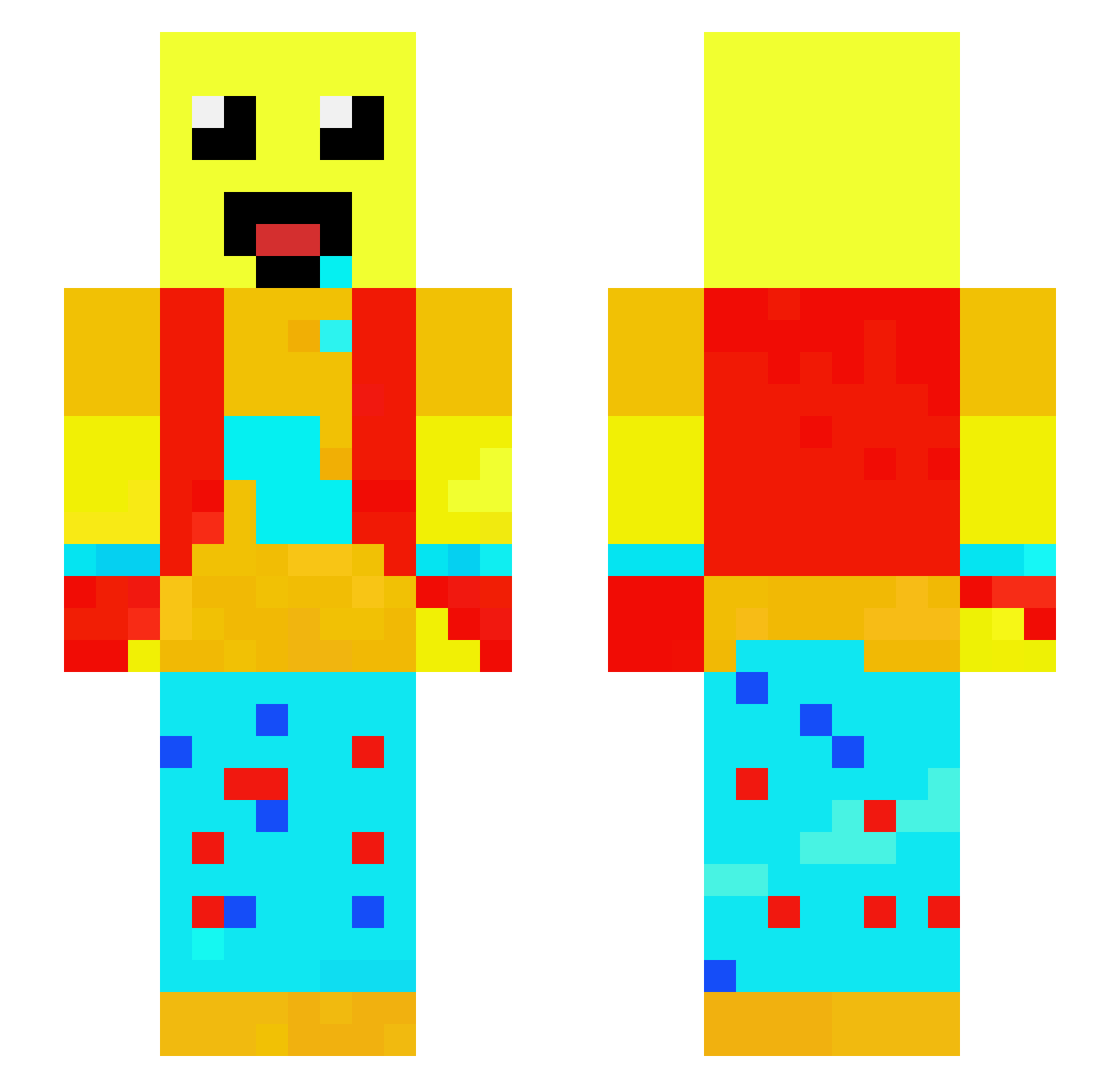 r1zr Minecraft skin, front and back view