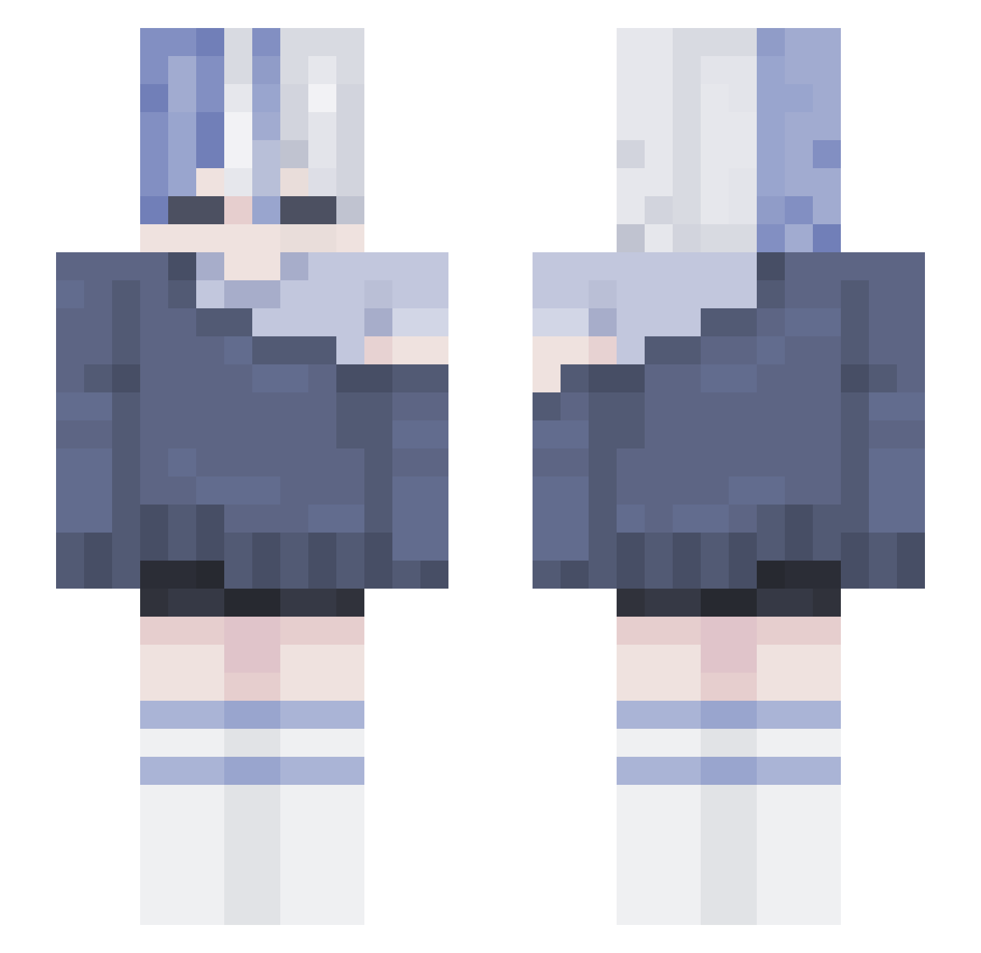 femkoi Minecraft skin, front and back view