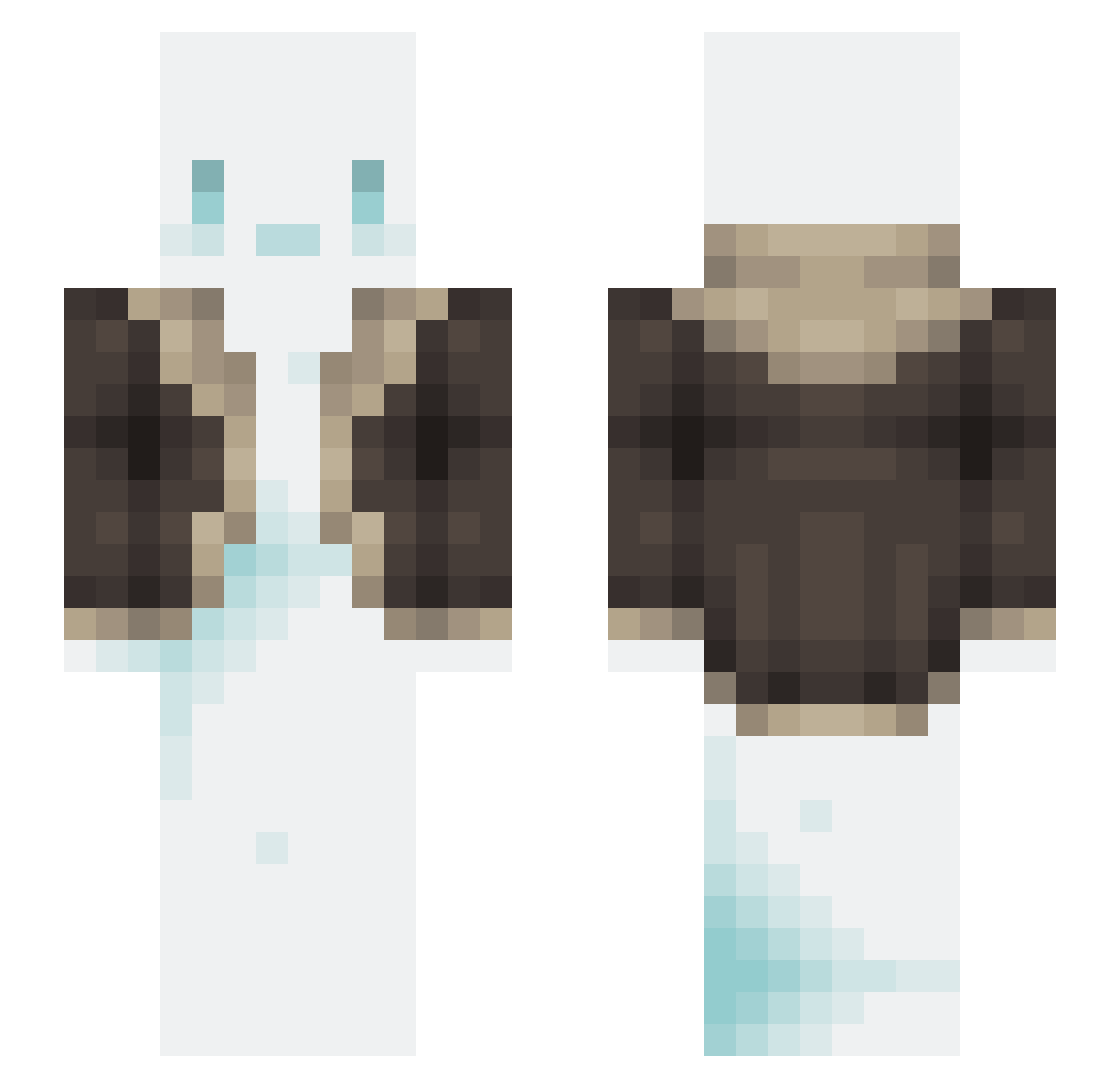 oFalls Minecraft skin, front and back view