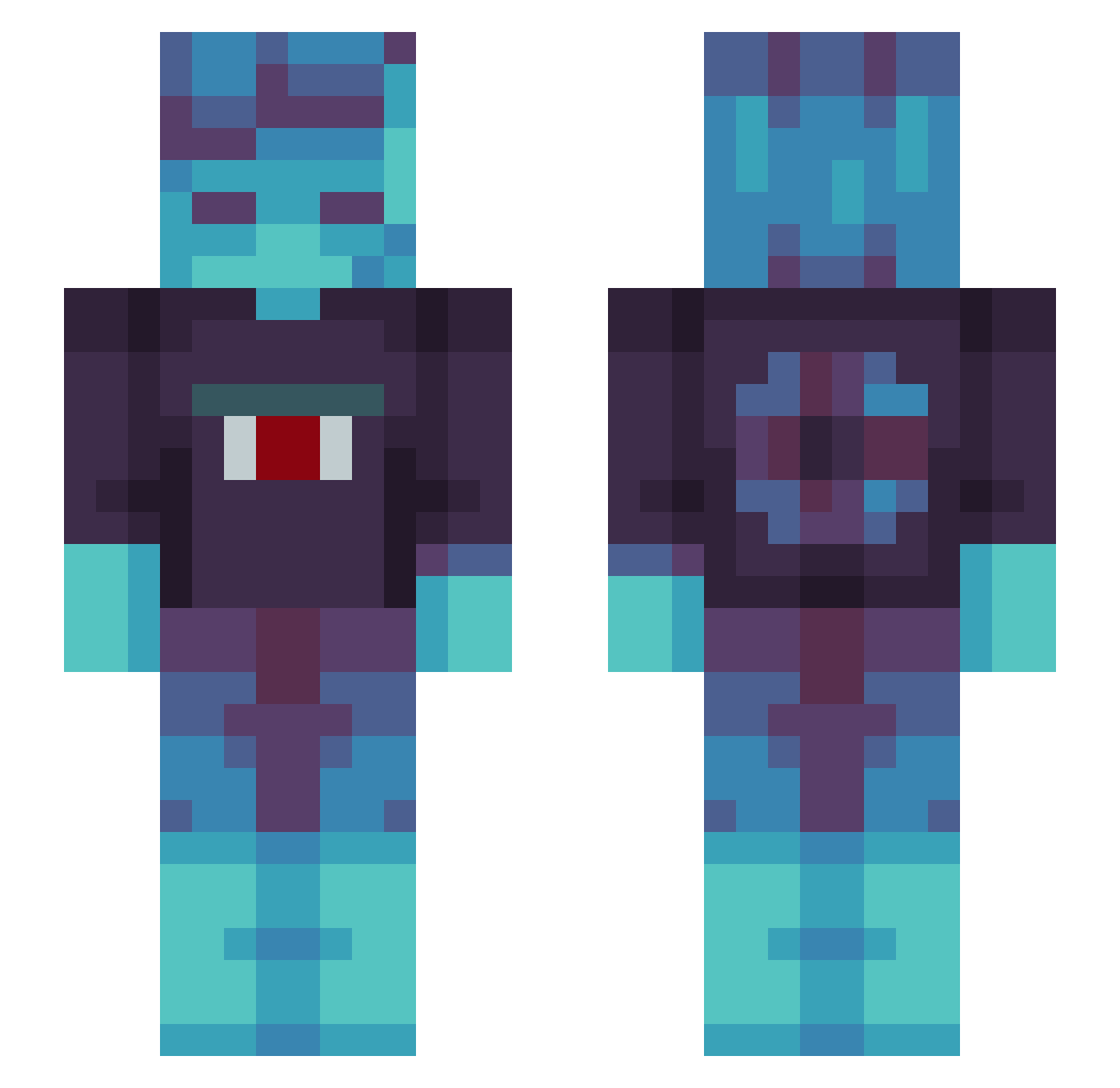 GVOX Minecraft skin, front and back view