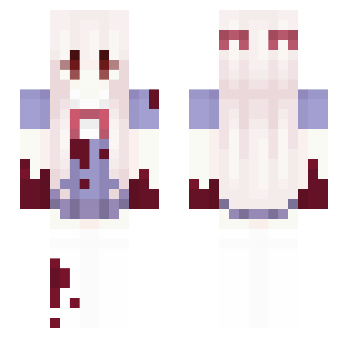 Henkiro Minecraft skin, front and back view