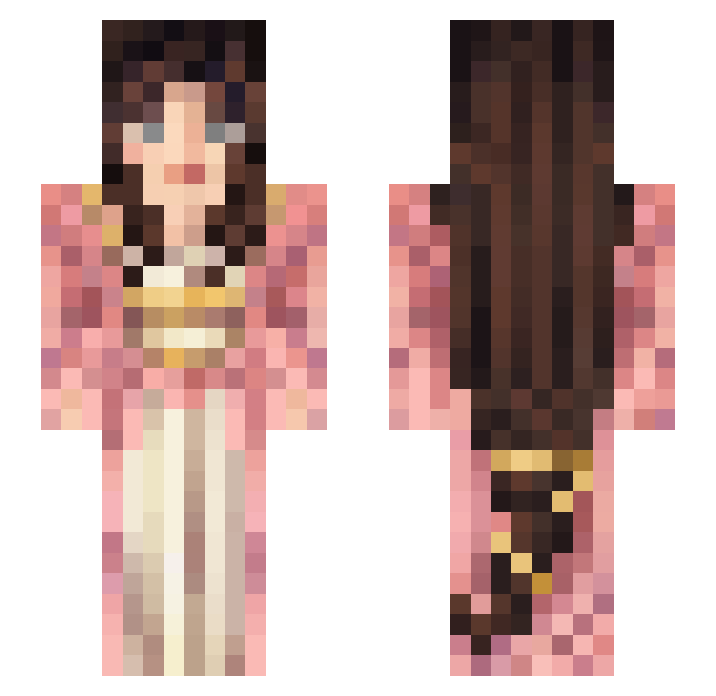 Hades6615 Minecraft skin, front and back view