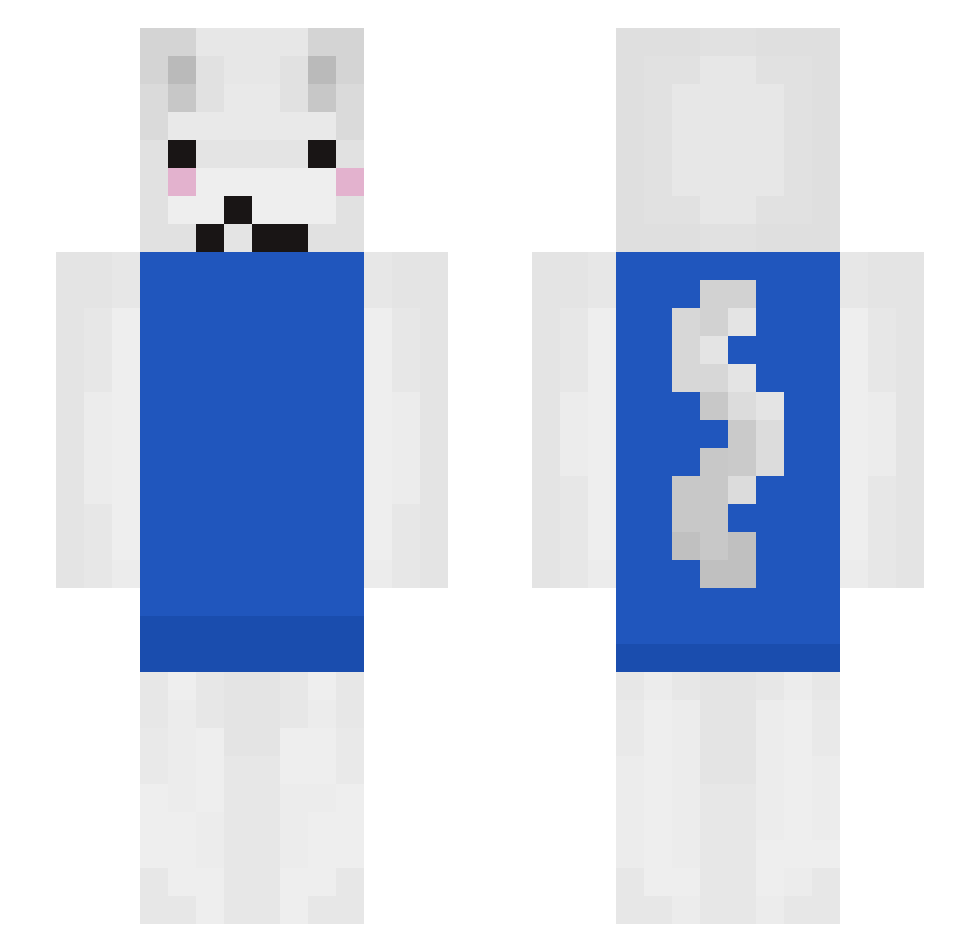 KawaiiGaming666 Minecraft skin, front and back view