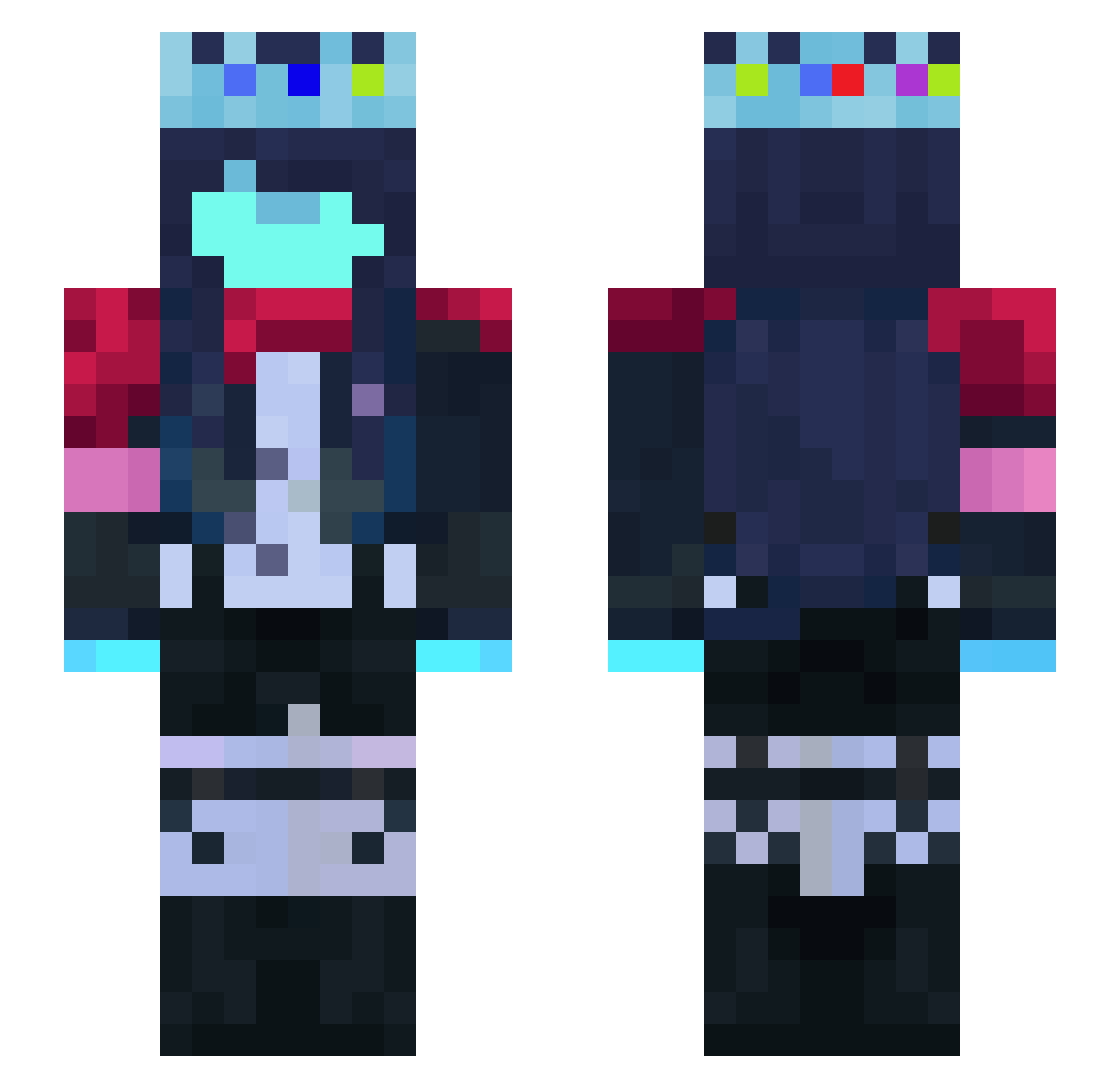 HollowCup Minecraft skin, front and back view