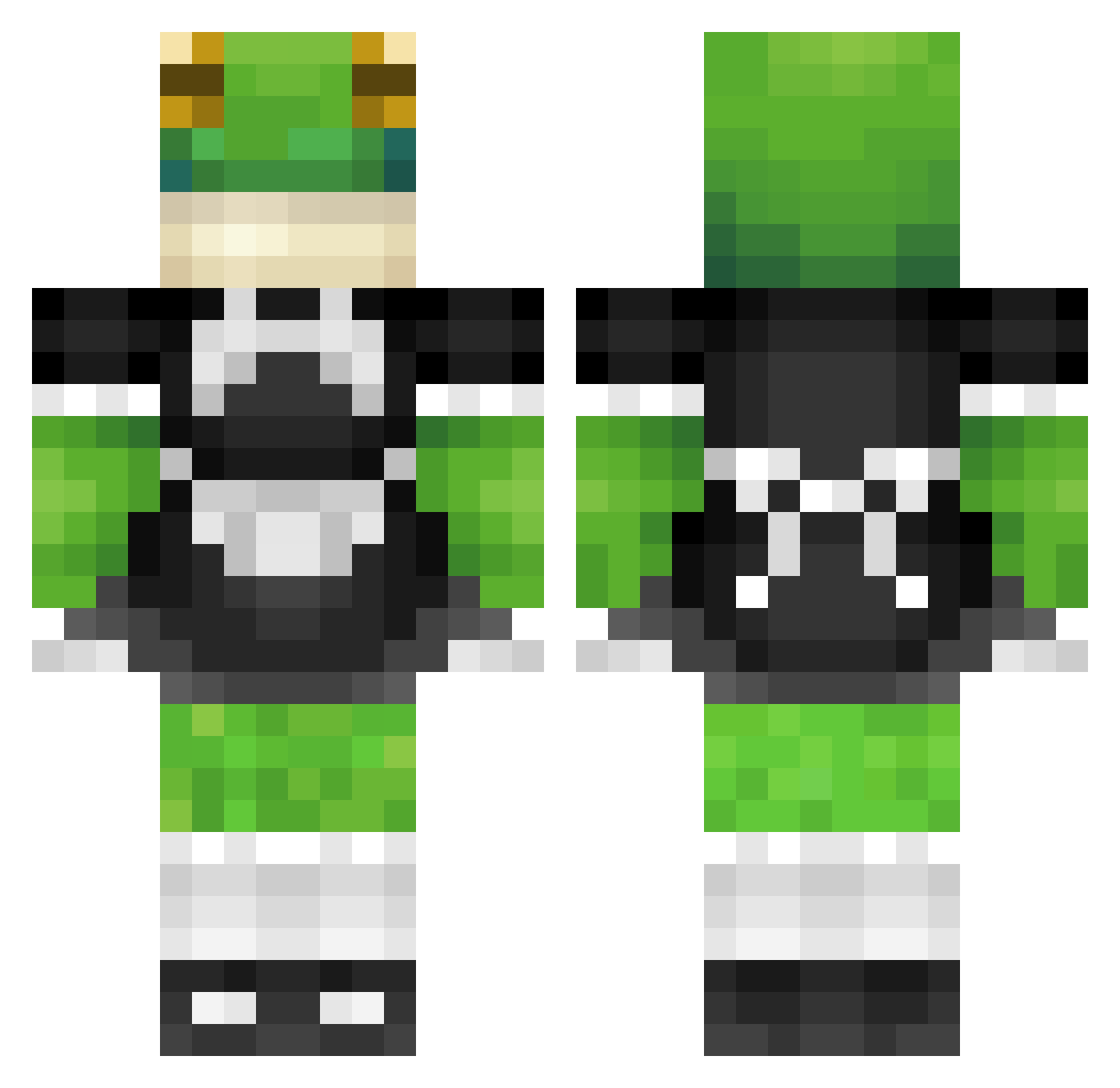 ZacAttacc Minecraft skin, front and back view
