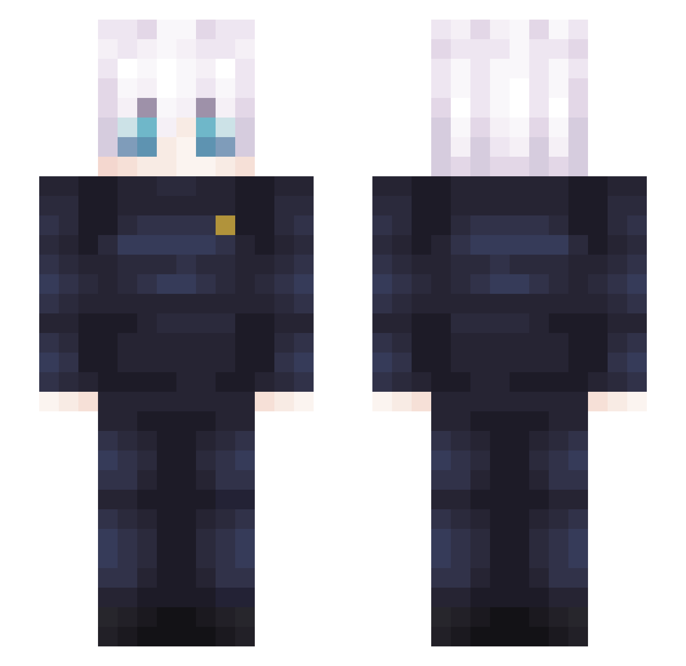 pomhd Minecraft skin, front and back view
