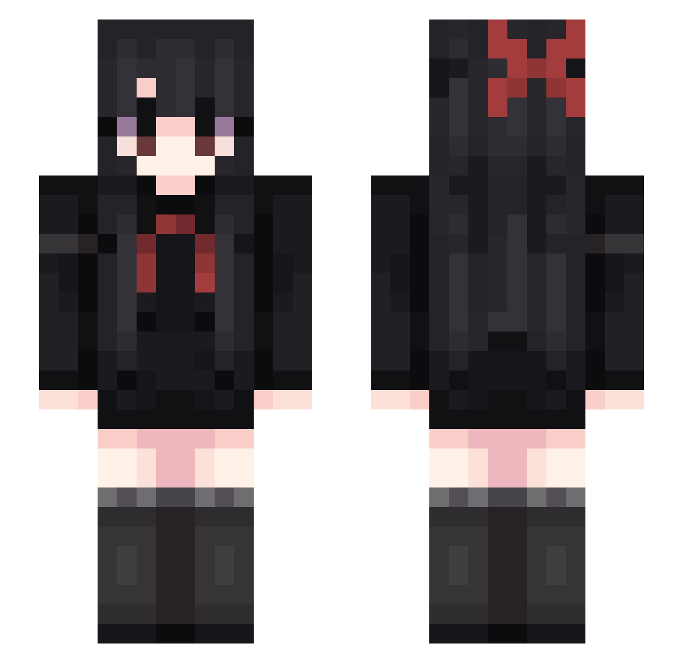 Akrasia_e Minecraft skin, front and back view