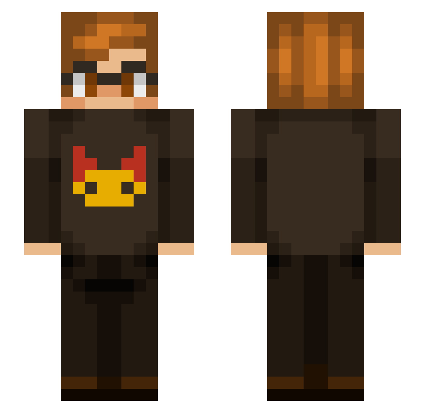 KocimietkaMiekka Minecraft skin, front and back view
