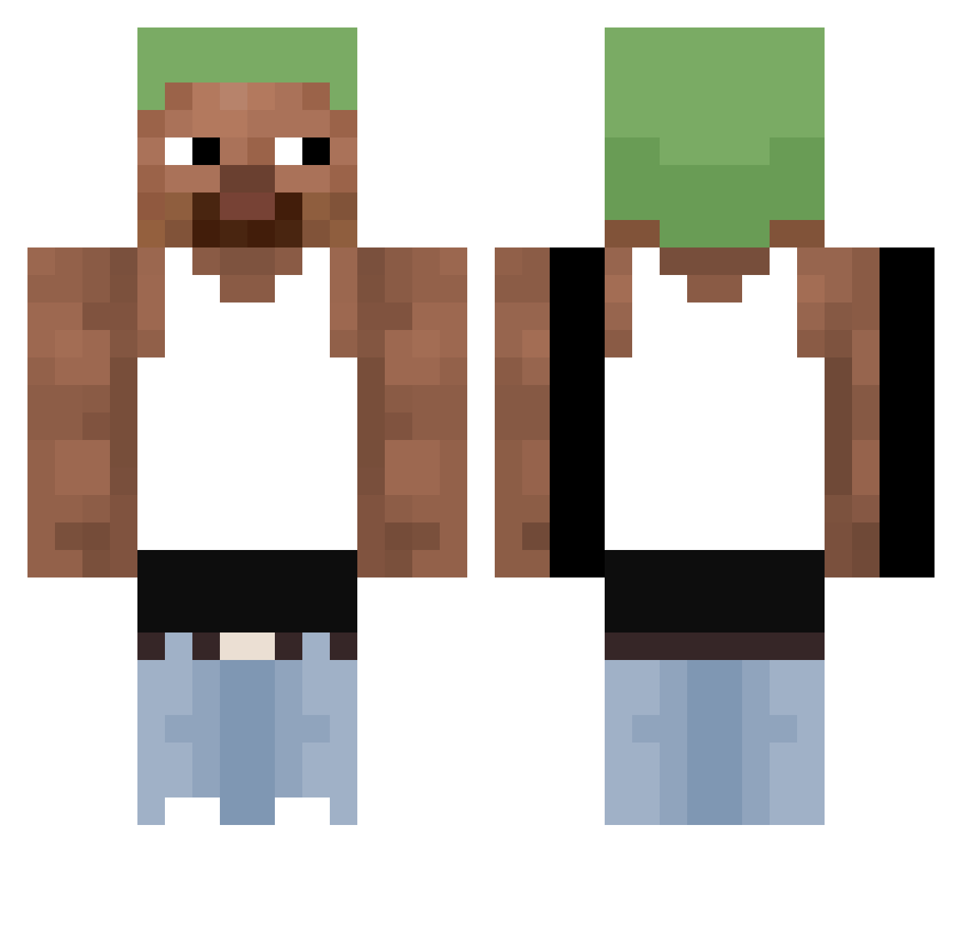 ___mute Minecraft skin, front and back view