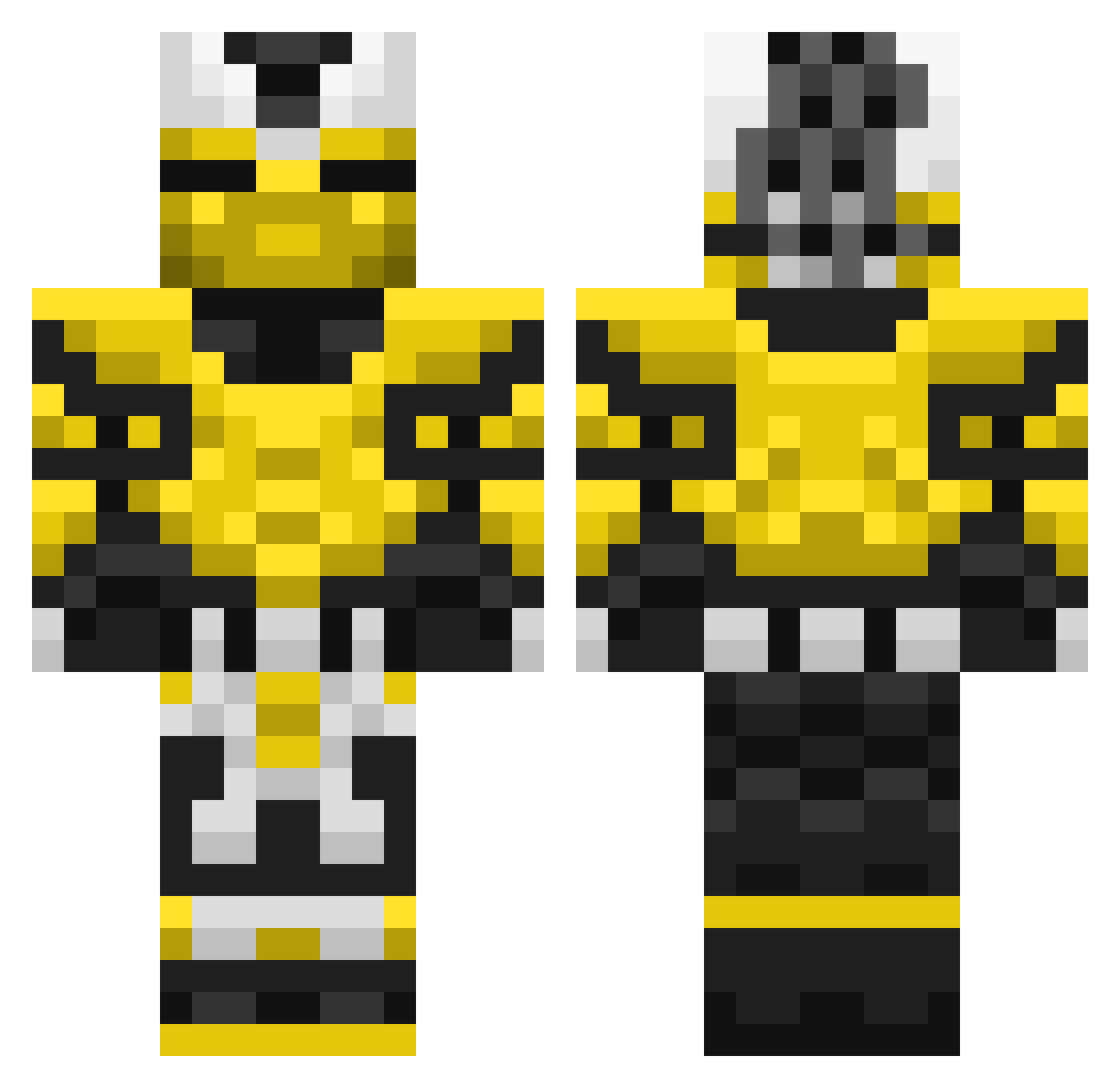 Rockfreddy Minecraft skin, front and back view