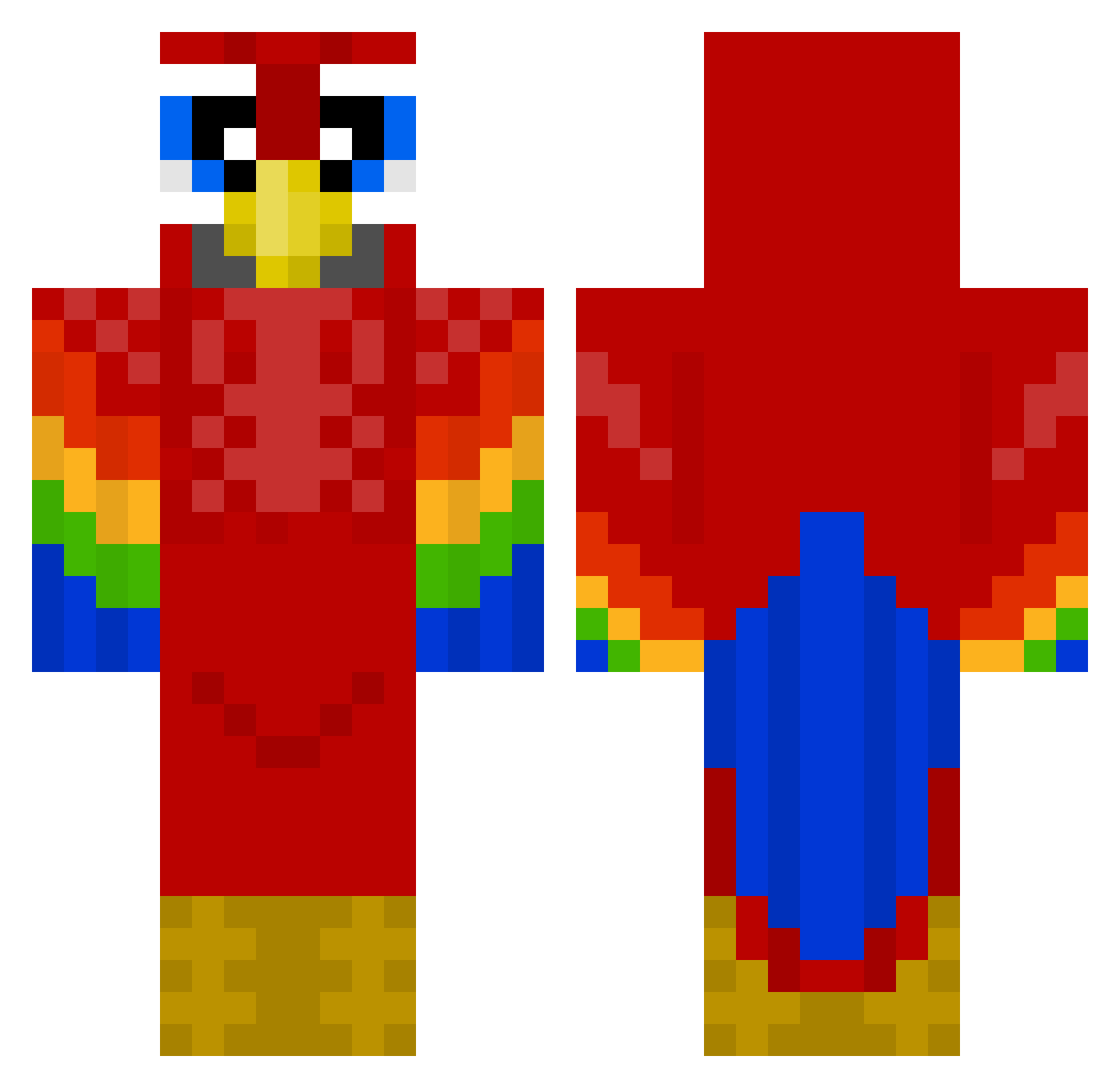 leafll Minecraft skin, front and back view