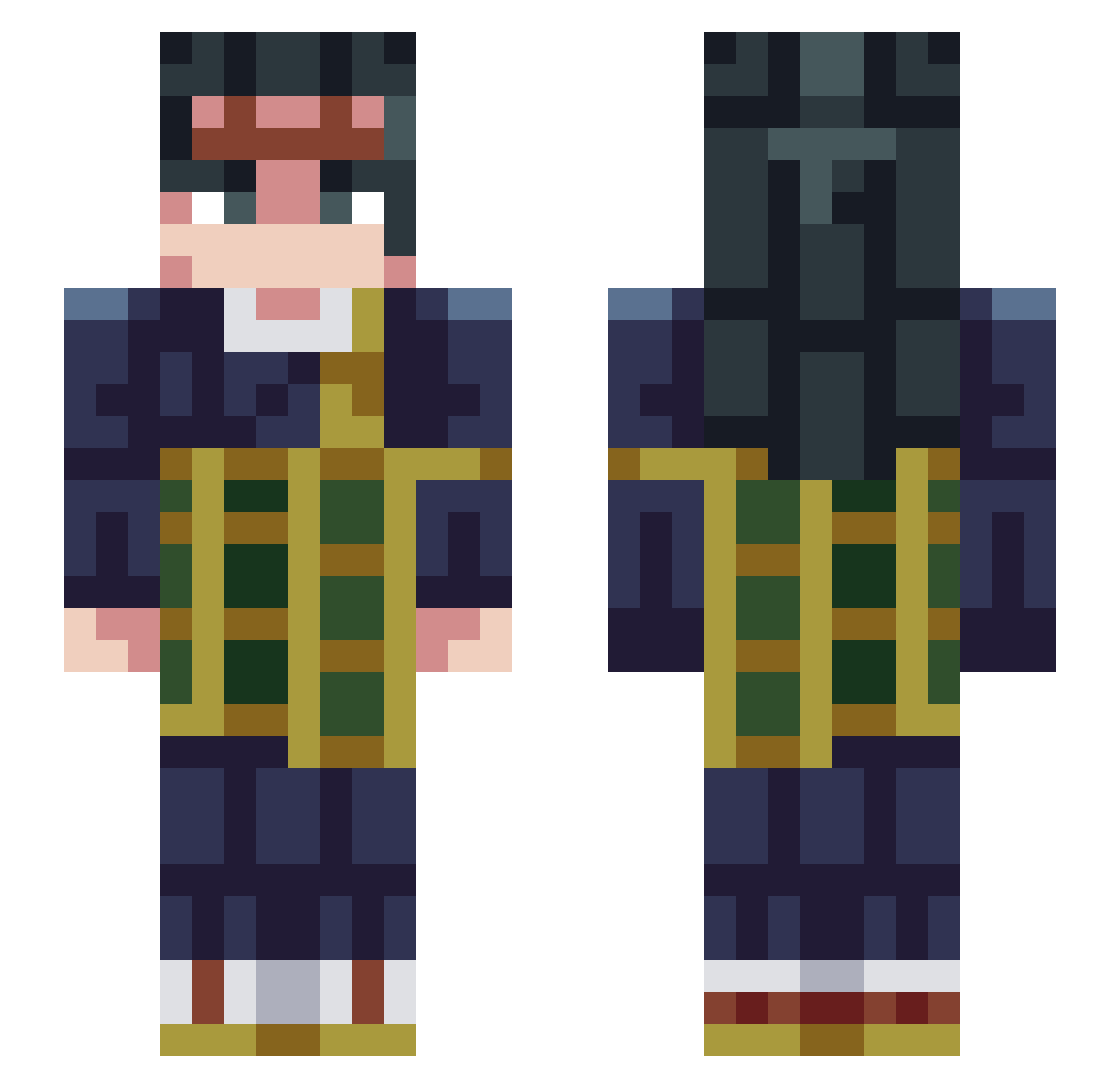 Levnete Minecraft skin, front and back view