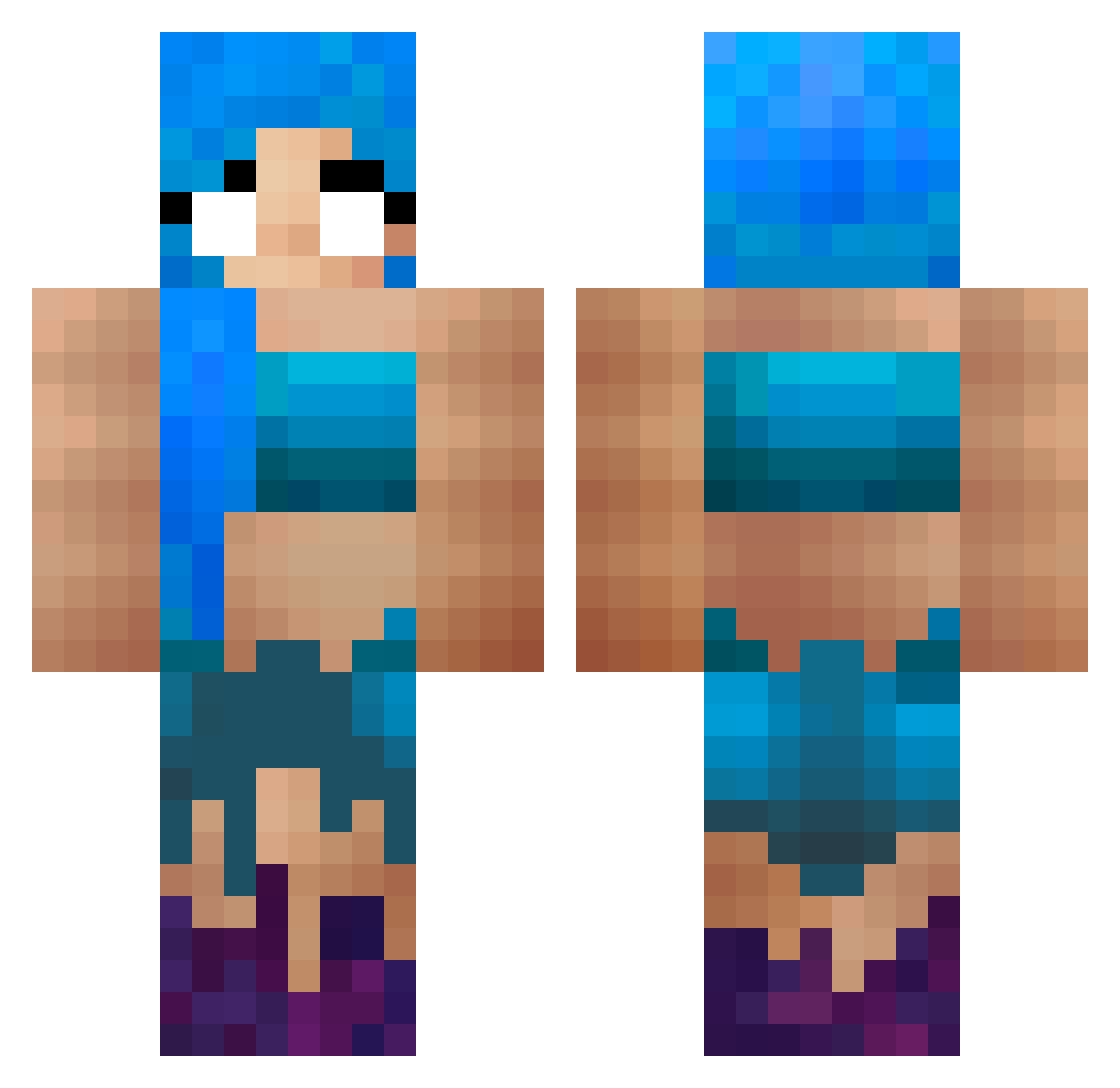 GirlPowerPR Minecraft skin, front and back view