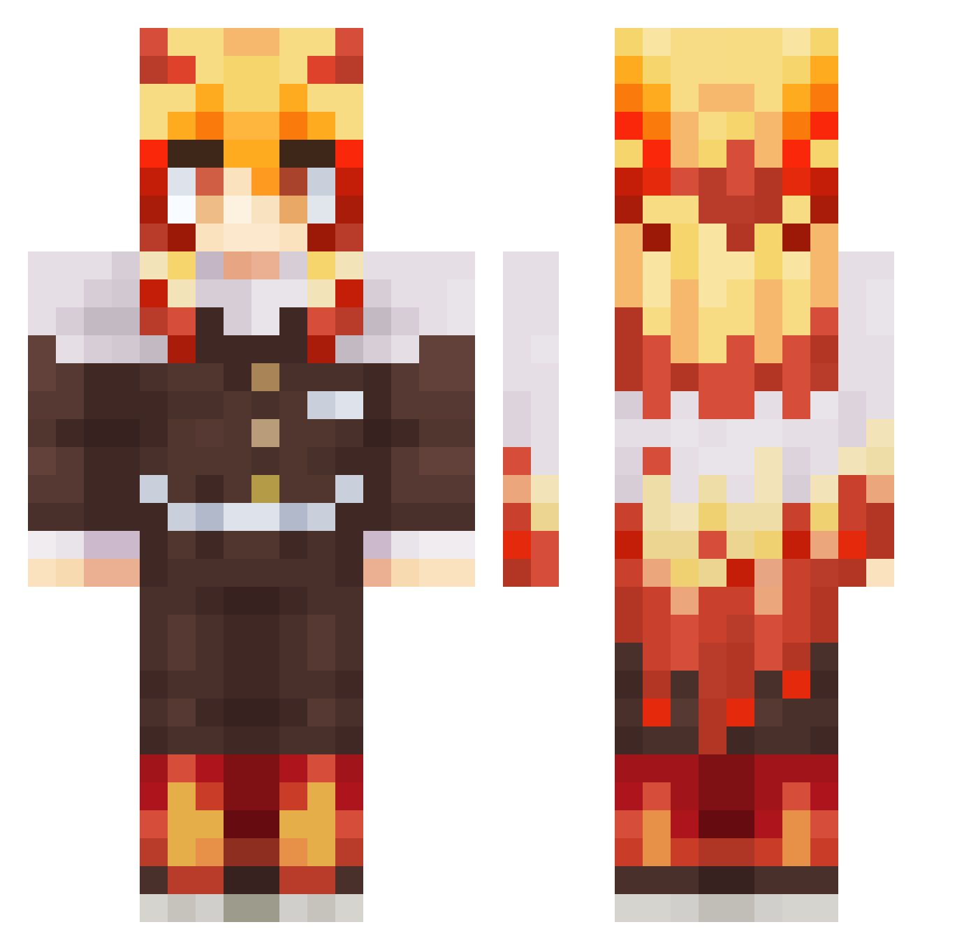 HicksJunior Minecraft skin, front and back view