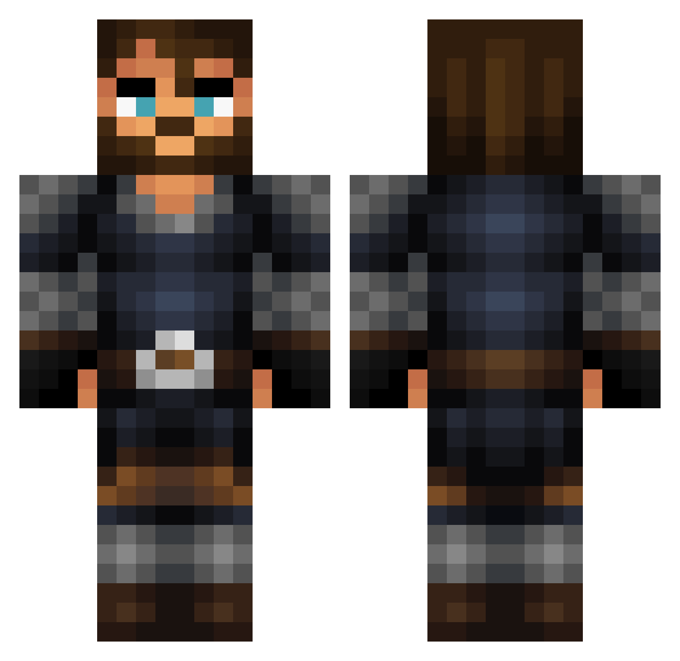 Tottorion Minecraft skin, front and back view