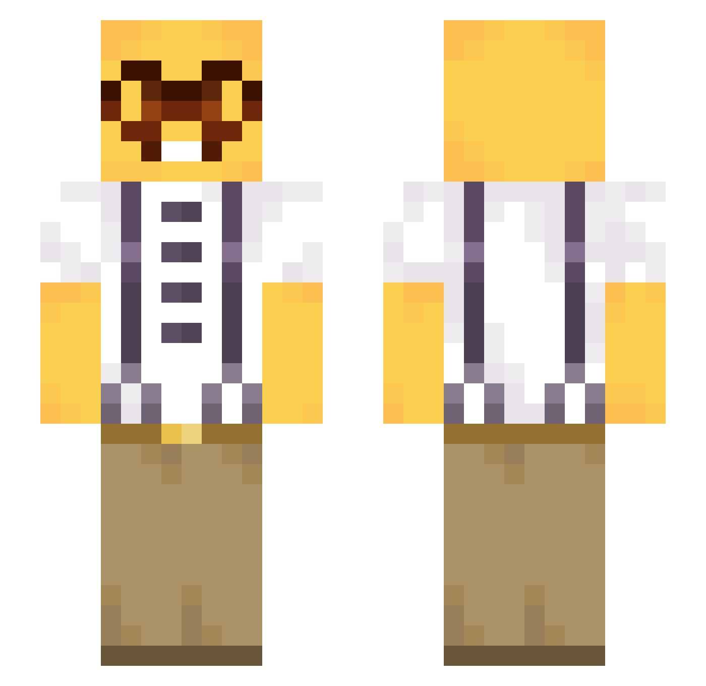 soyysouce Minecraft skin, front and back view