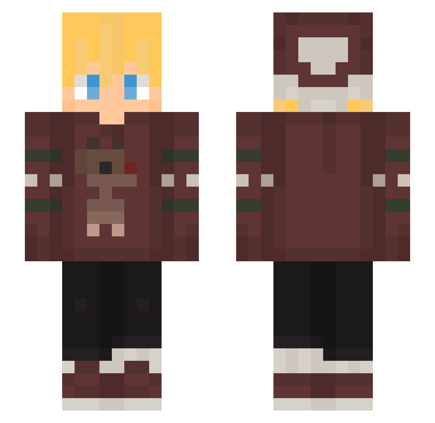 thunderthirteen Minecraft skin, front and back view