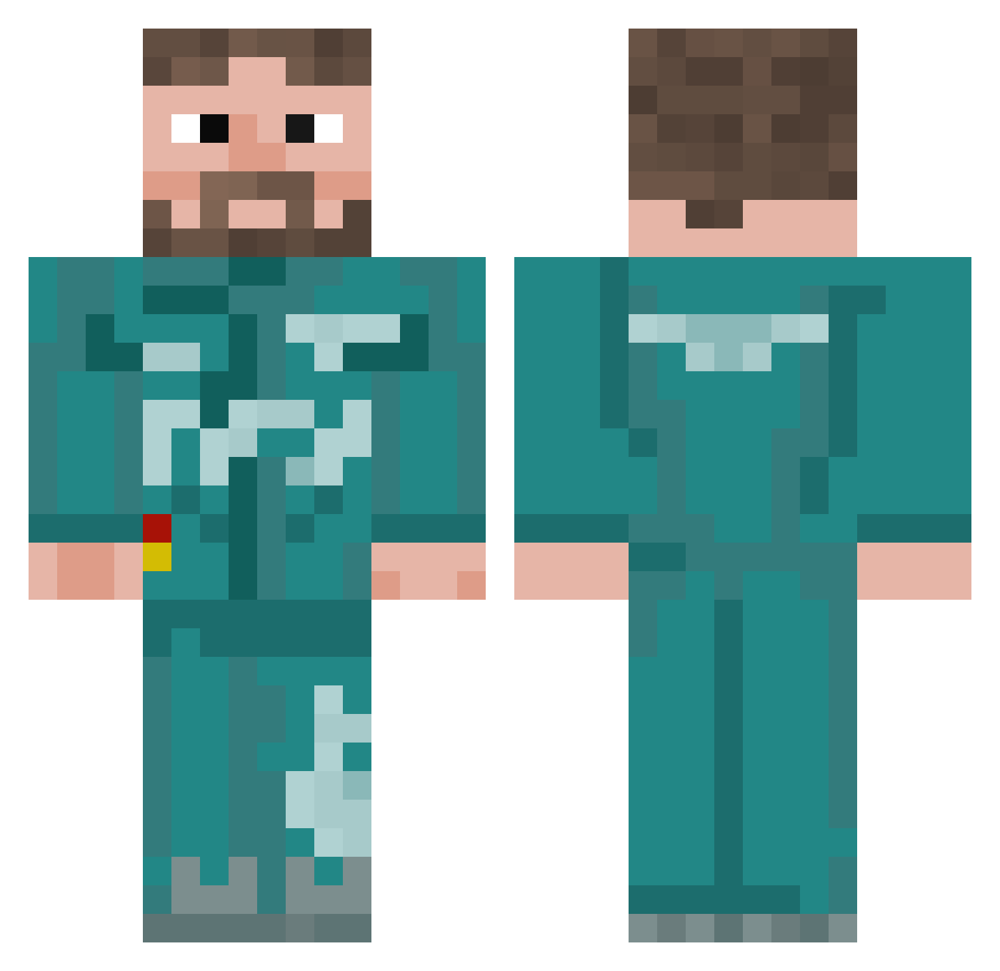 SiriusSolitude Minecraft skin, front and back view