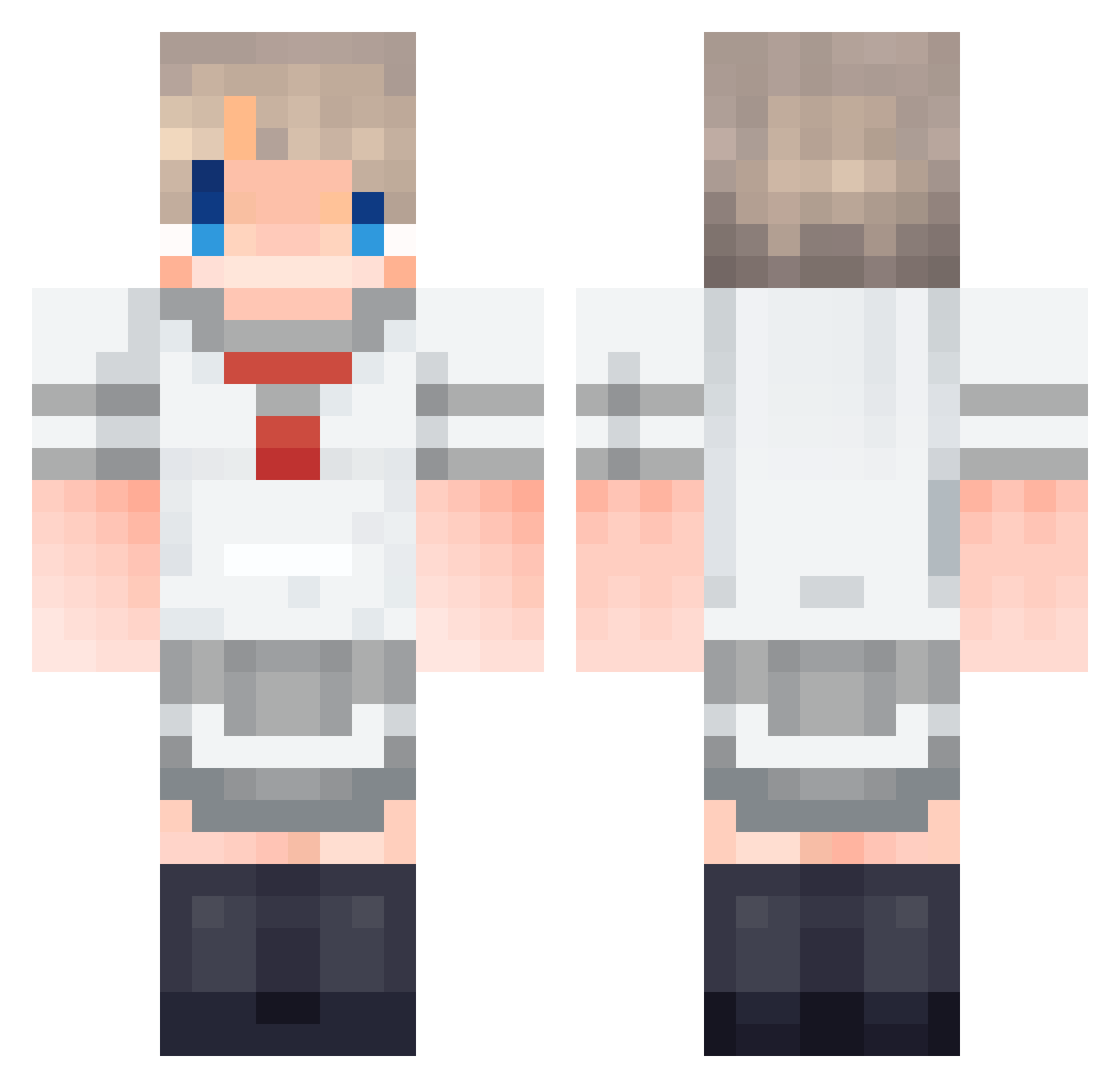 Rulership Minecraft skin, front and back view