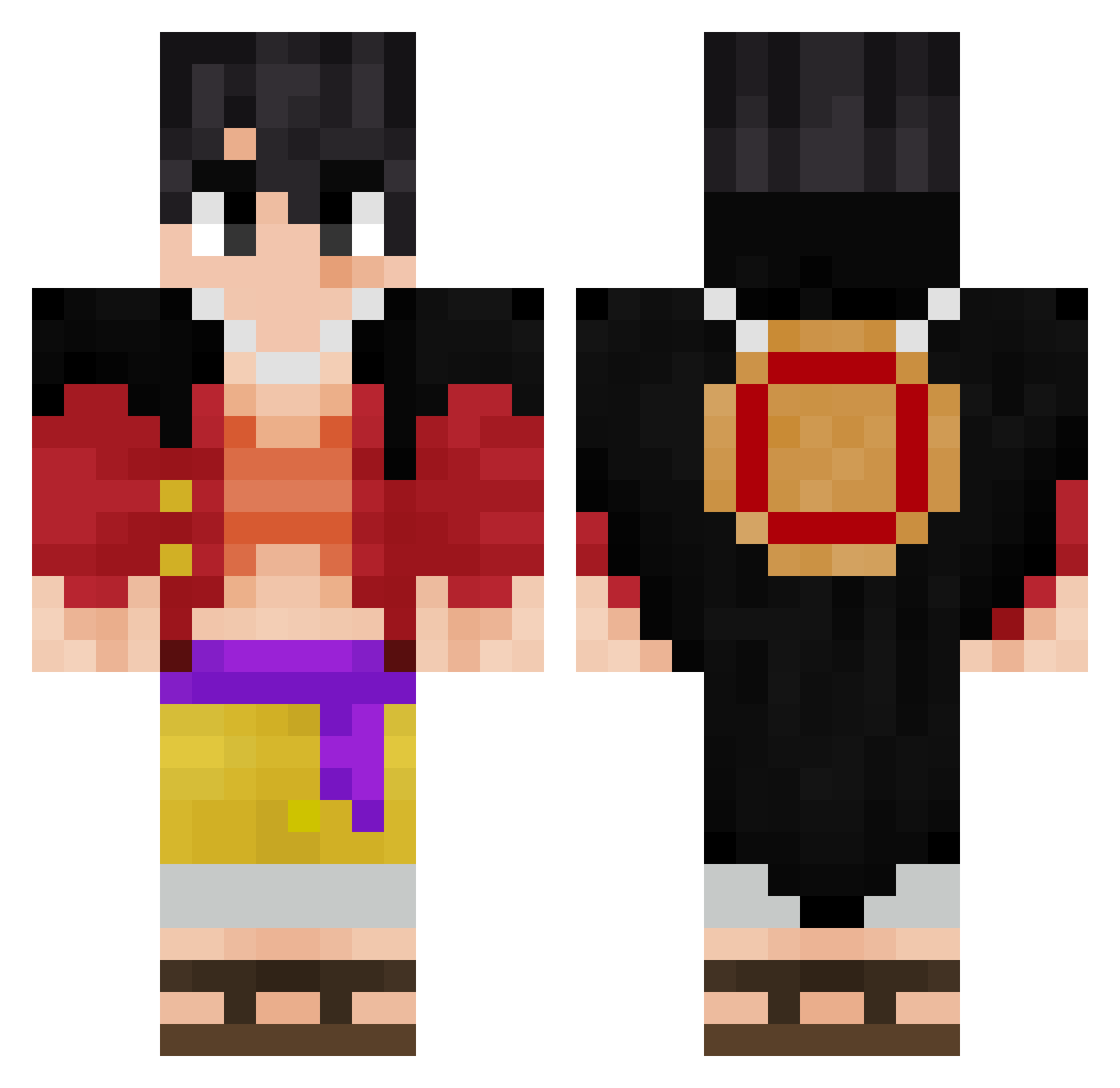 ZettaKL Minecraft skin, front and back view
