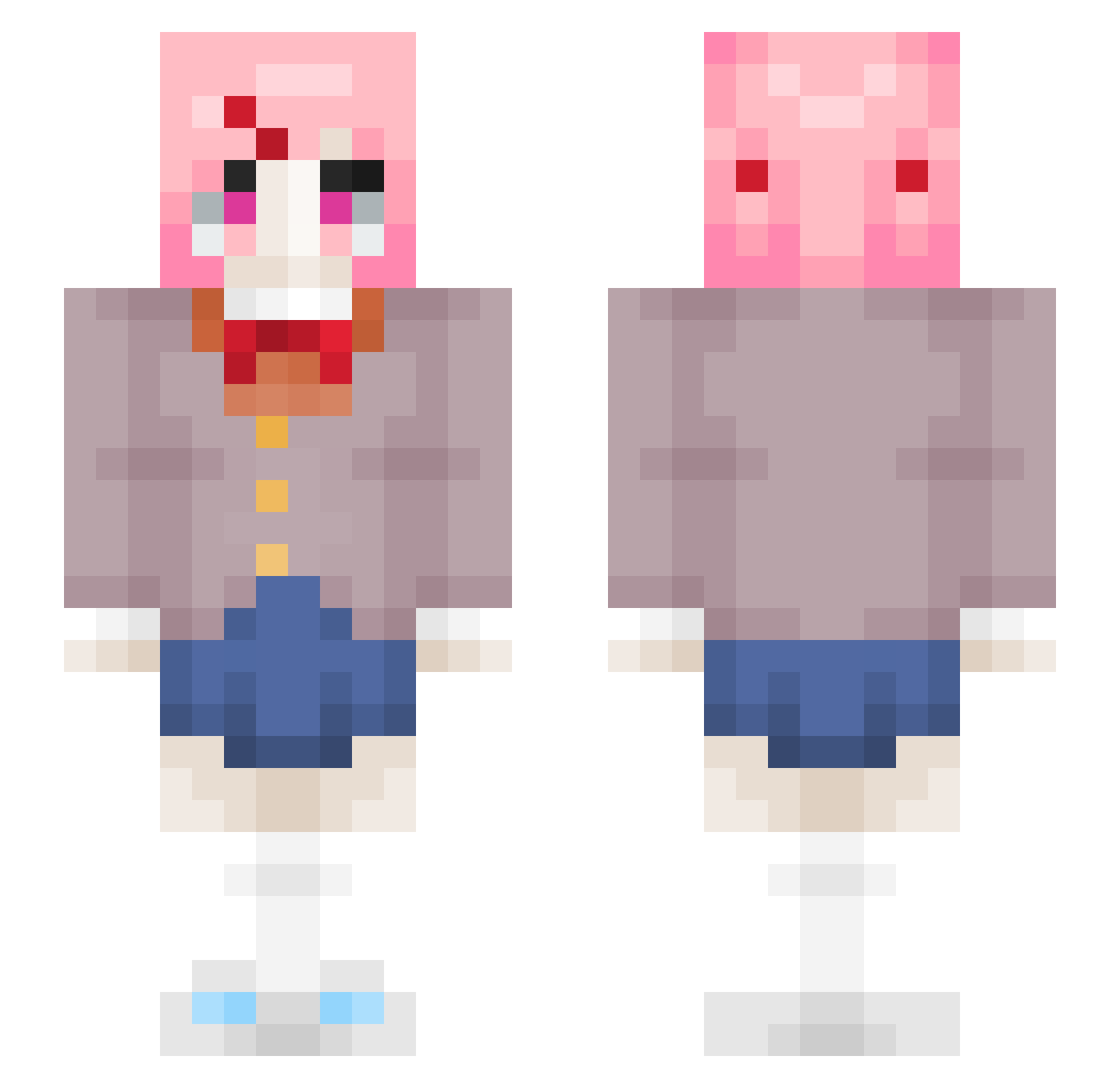 JohnnyAteToMuch Minecraft skin, front and back view