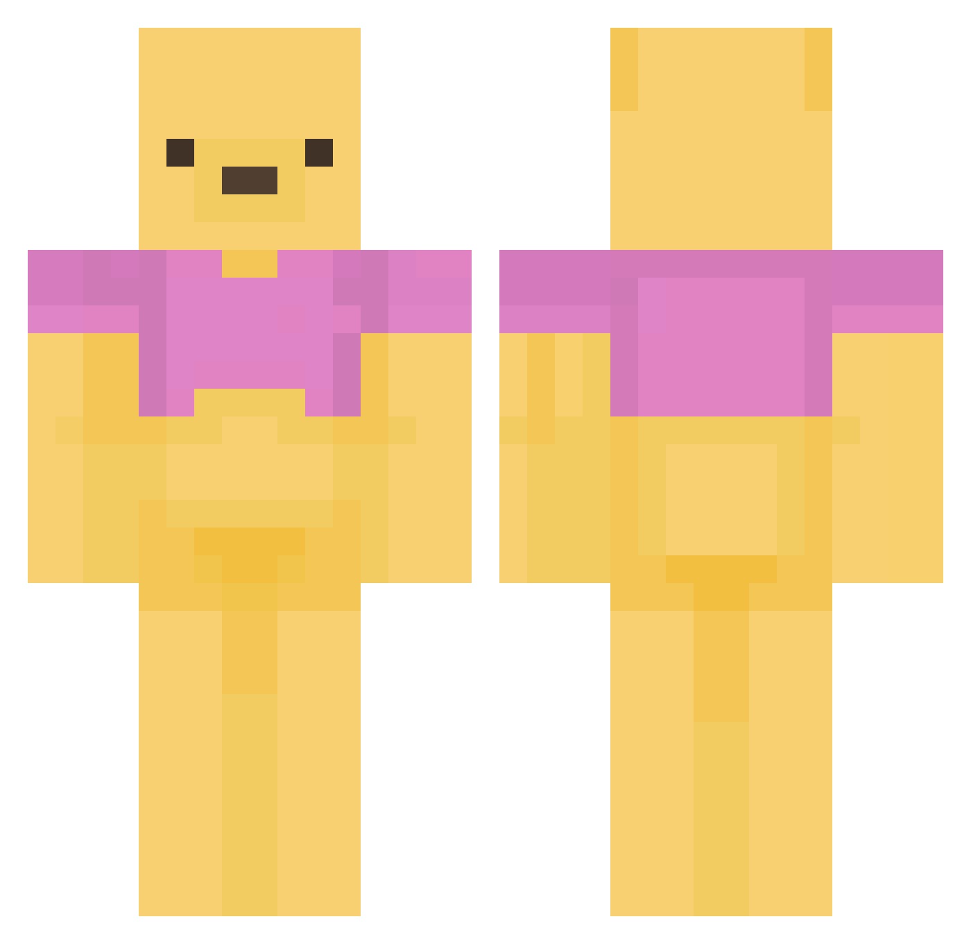Zoelat Minecraft skin, front and back view