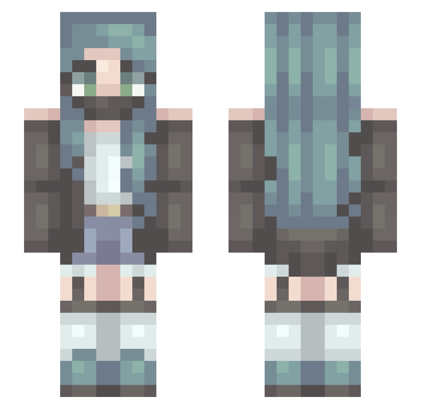 PrincessGirl0015 Minecraft skin, front and back view
