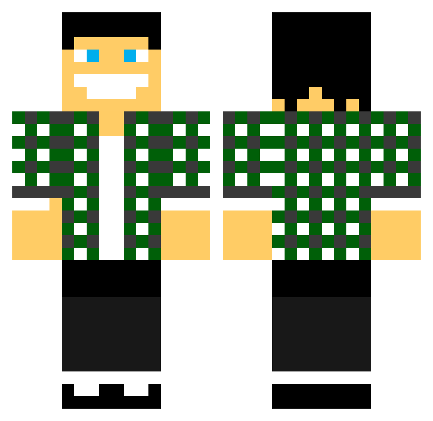 yinssshi Minecraft skin, front and back view