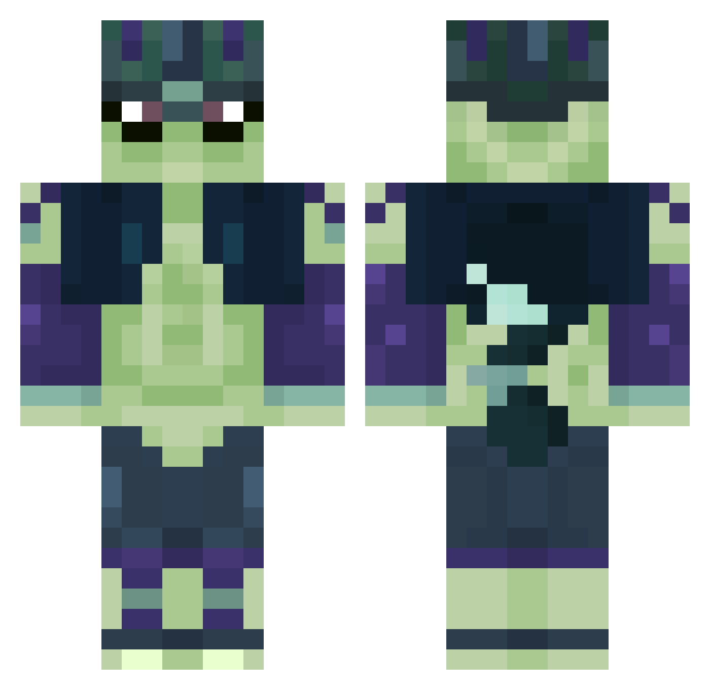 neanise Minecraft skin, front and back view