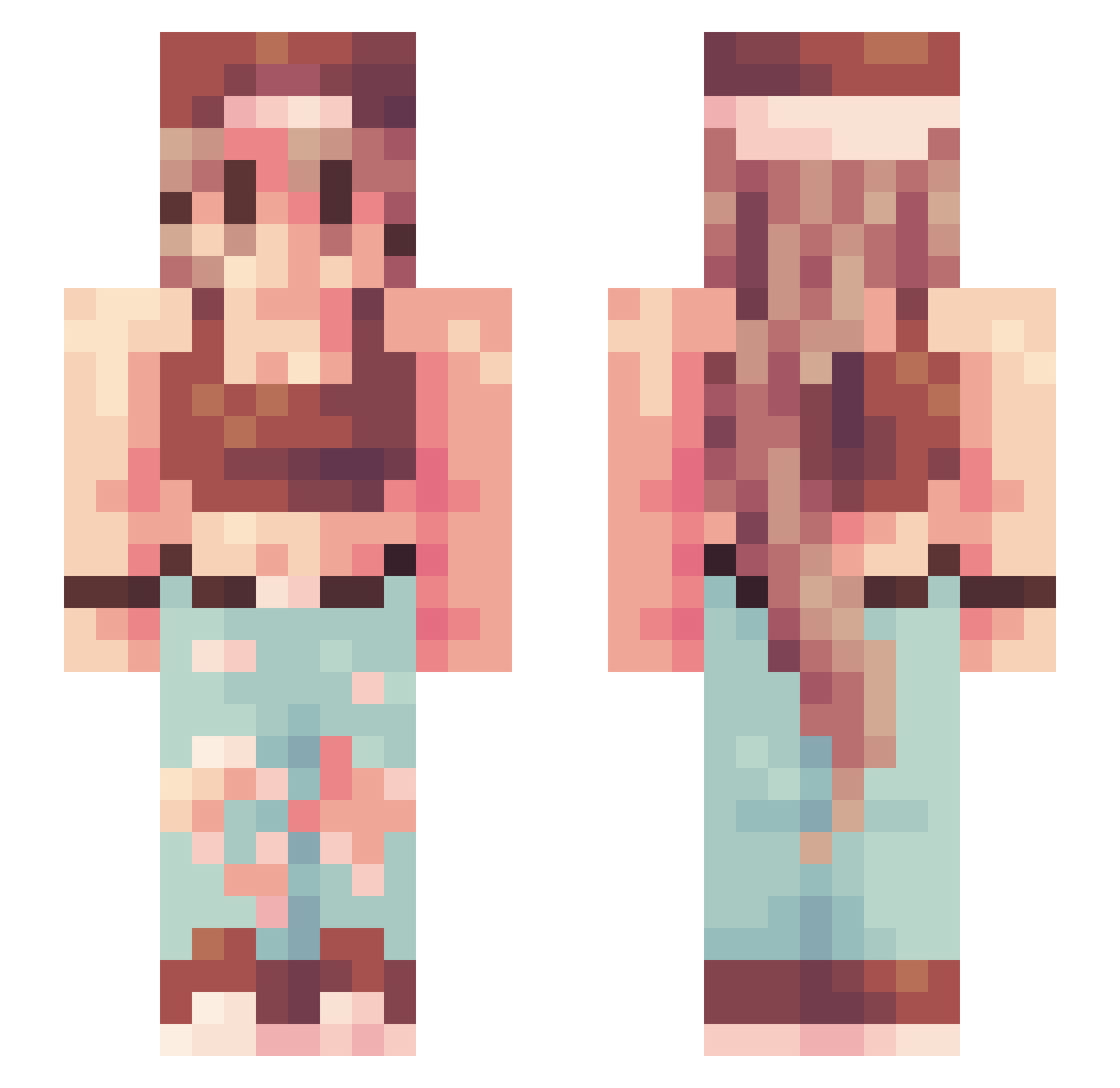 Wuans Minecraft skin, front and back view