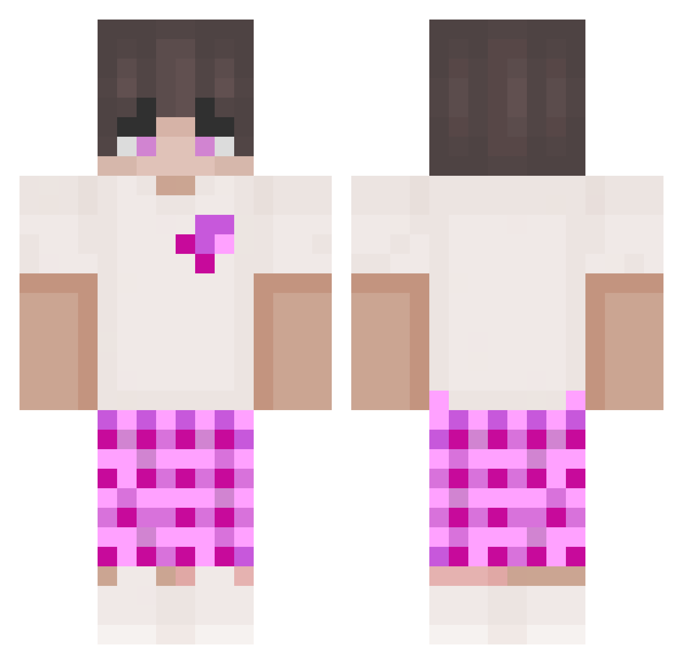 Hamsillus Minecraft skin, front and back view