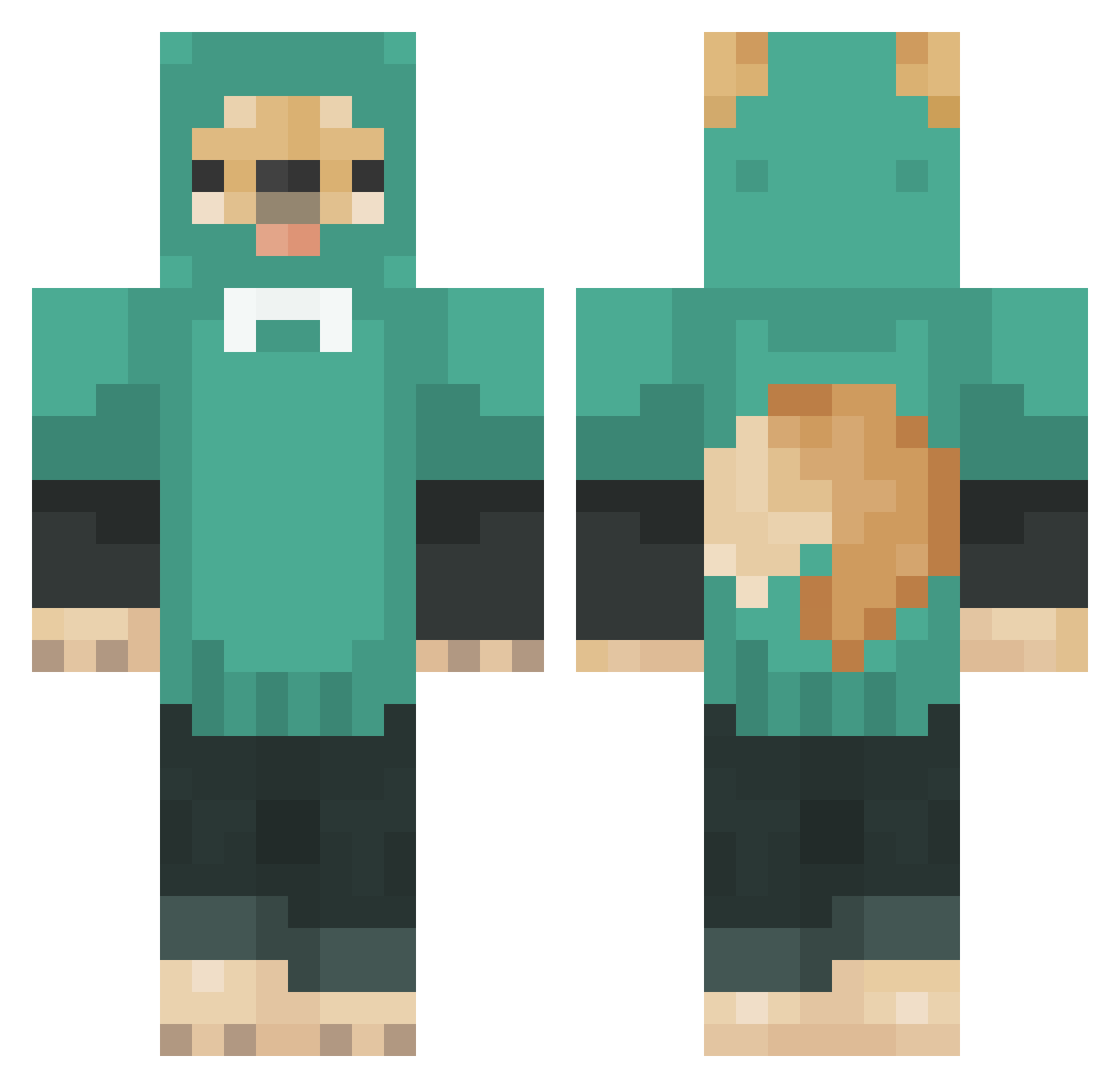 Kosaii Minecraft skin, front and back view