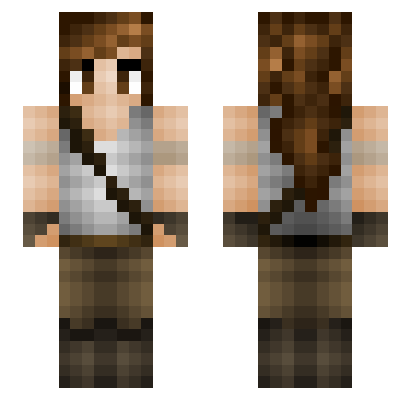 Angeleno Minecraft skin, front and back view