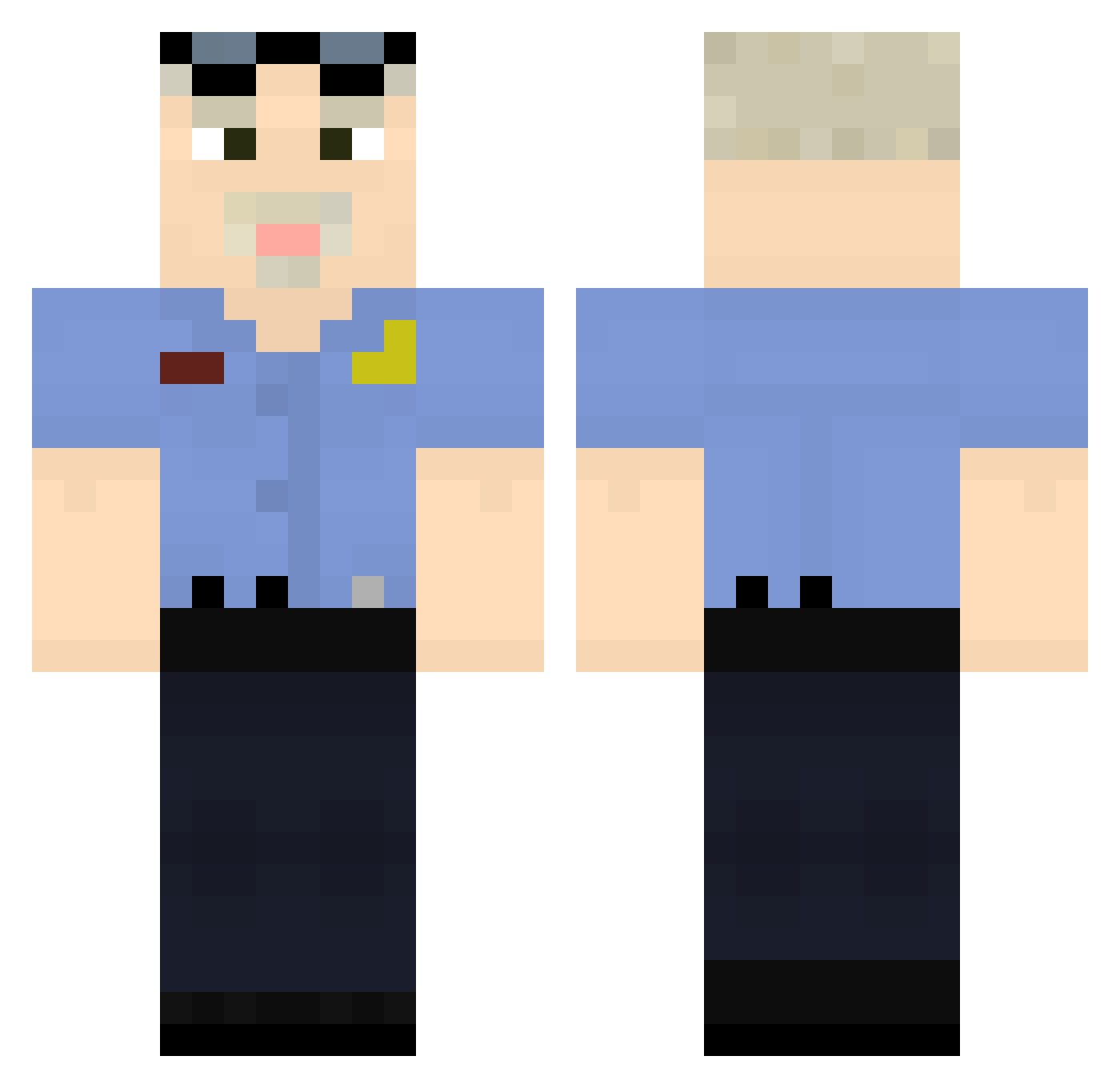 KeZaan Minecraft skin, front and back view
