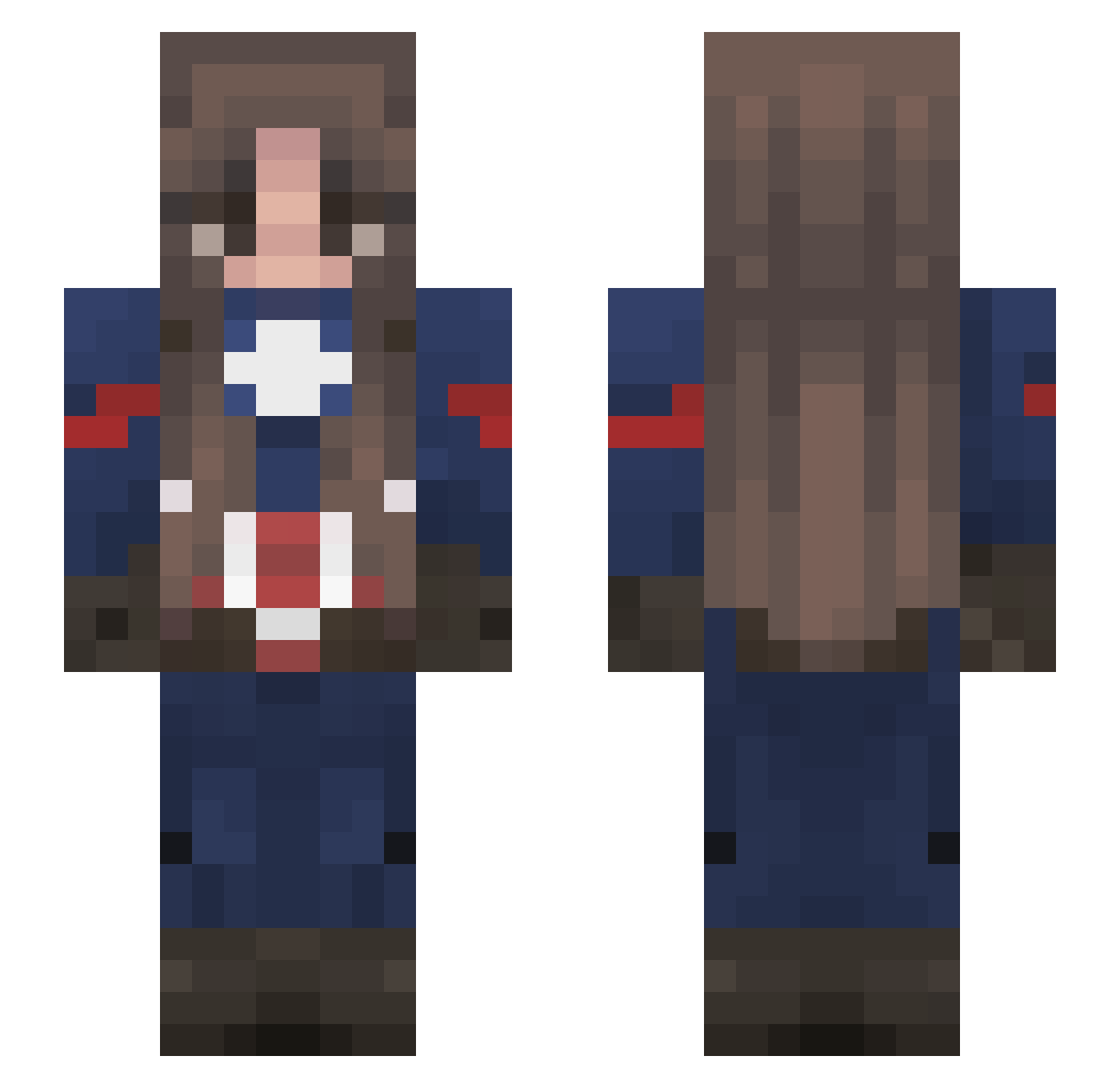 Spooker9 Minecraft skin, front and back view