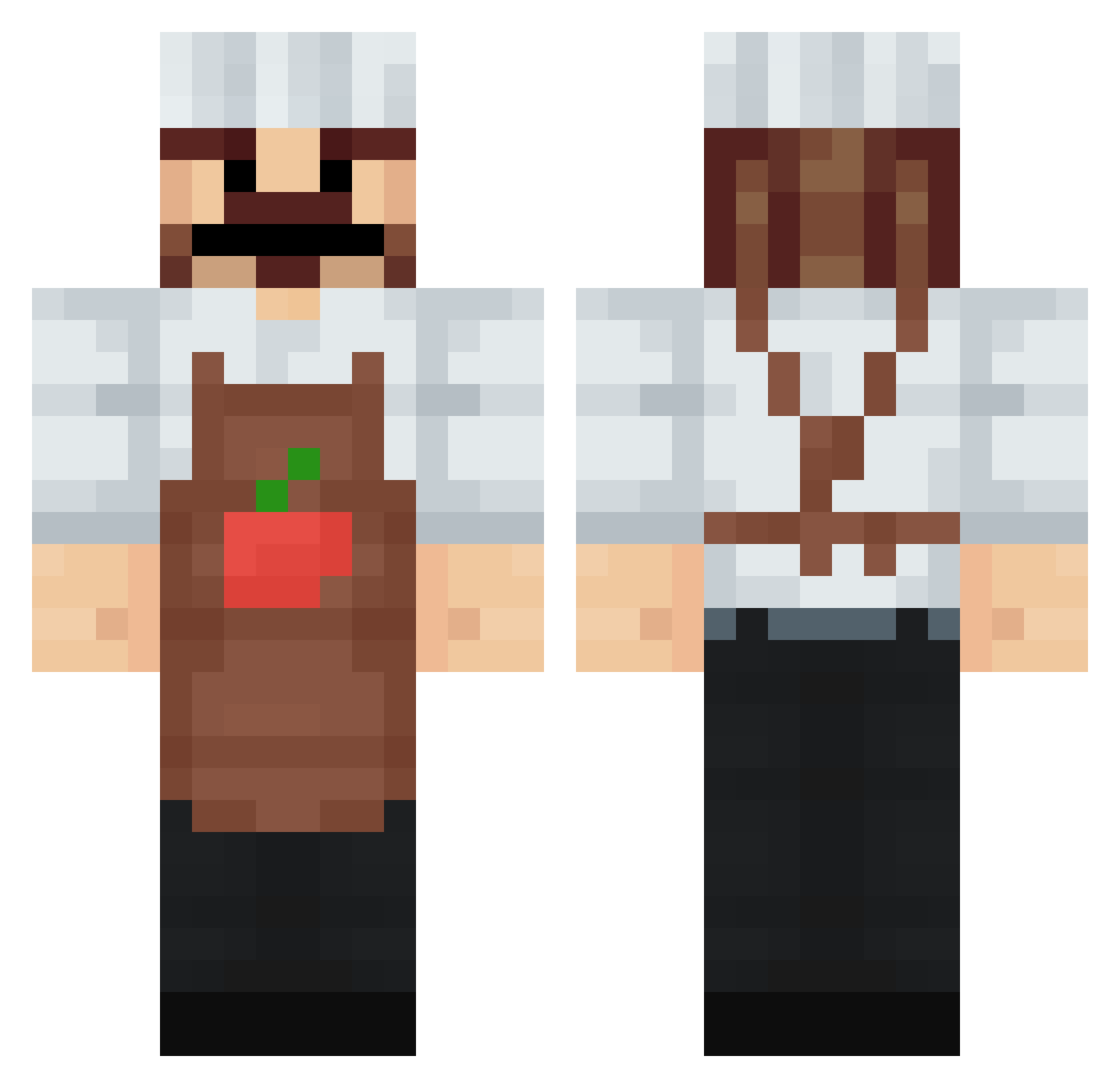 YU4muta Minecraft skin, front and back view