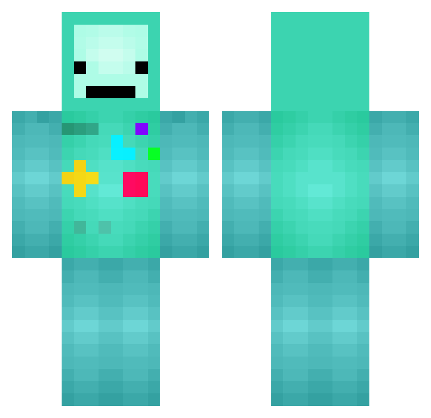 kiz420 Minecraft skin, front and back view