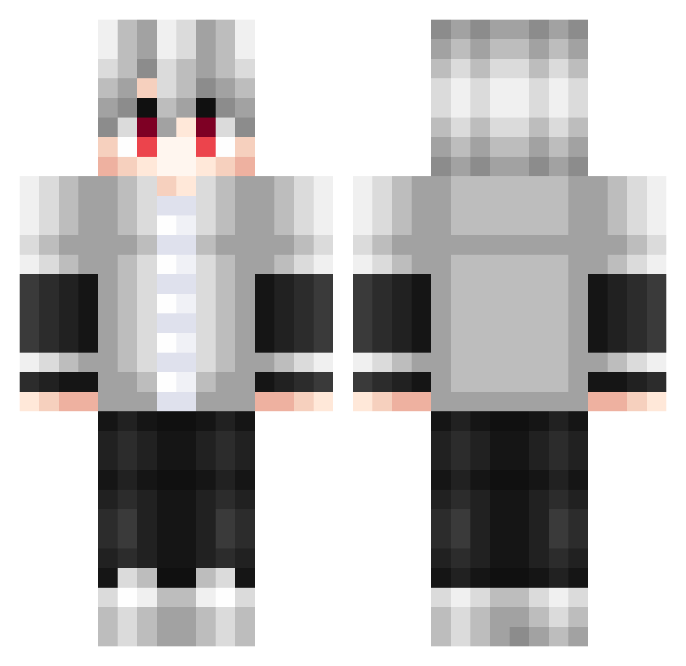 The_Wigginator Minecraft skin, front and back view