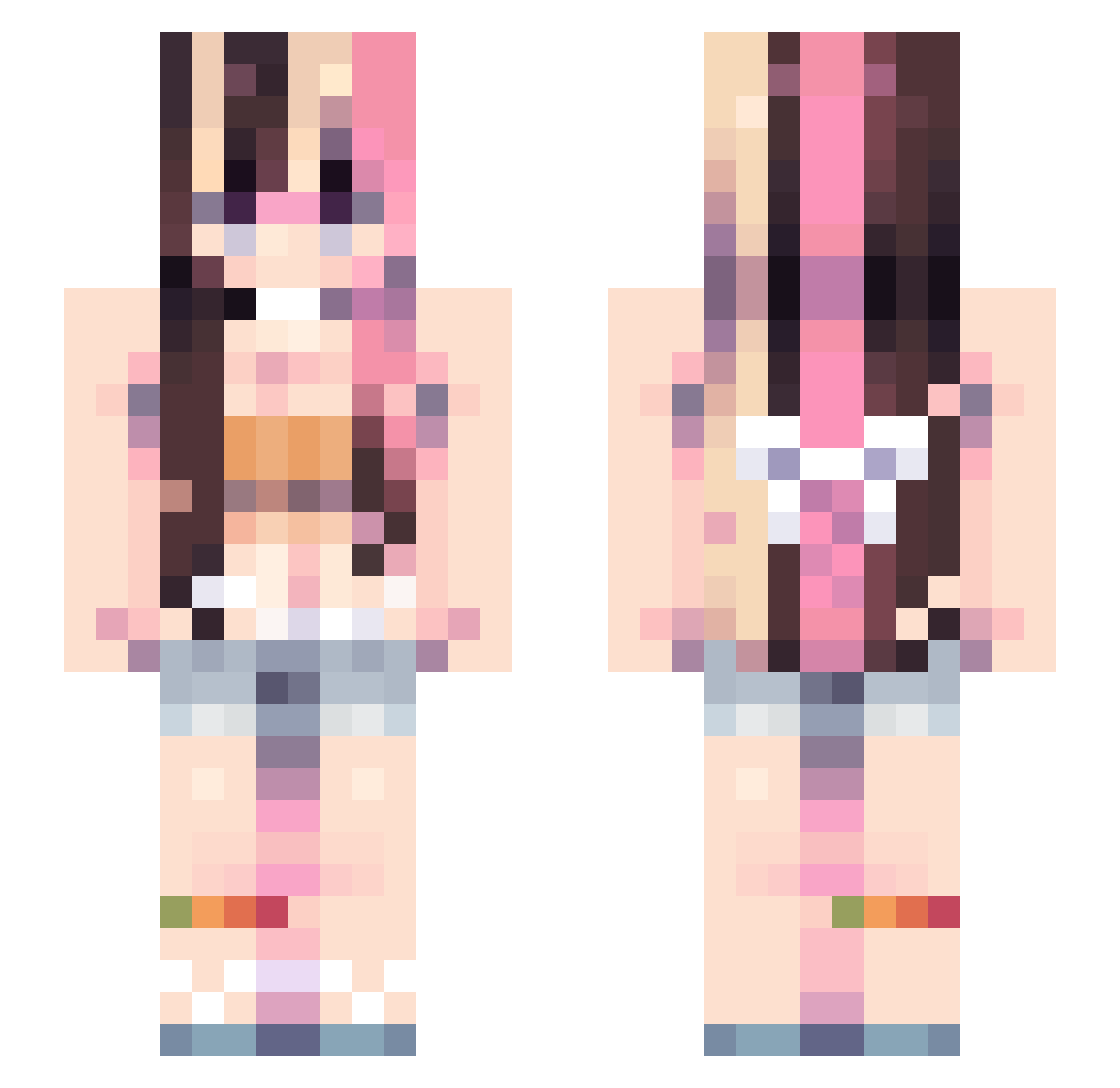 Emeralda2021 Minecraft skin, front and back view