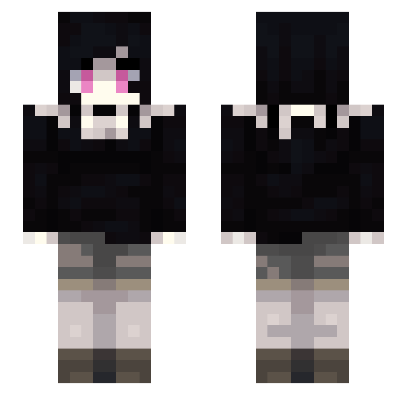 snowwie10 Minecraft skin, front and back view