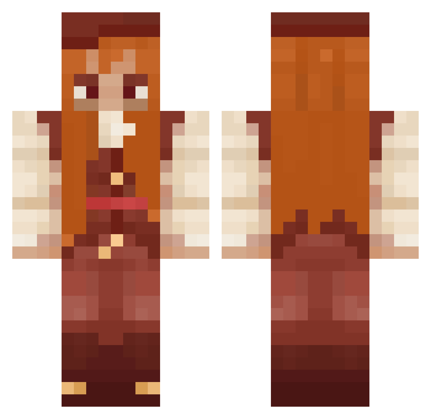 charlieing Minecraft skin, front and back view