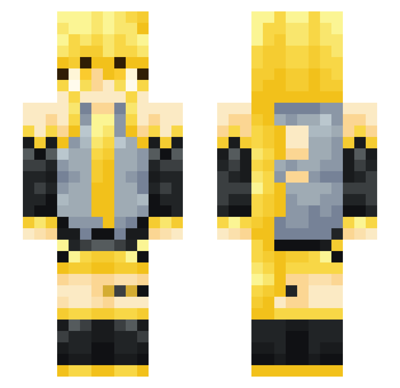 DensestNeptune Minecraft skin, front and back view