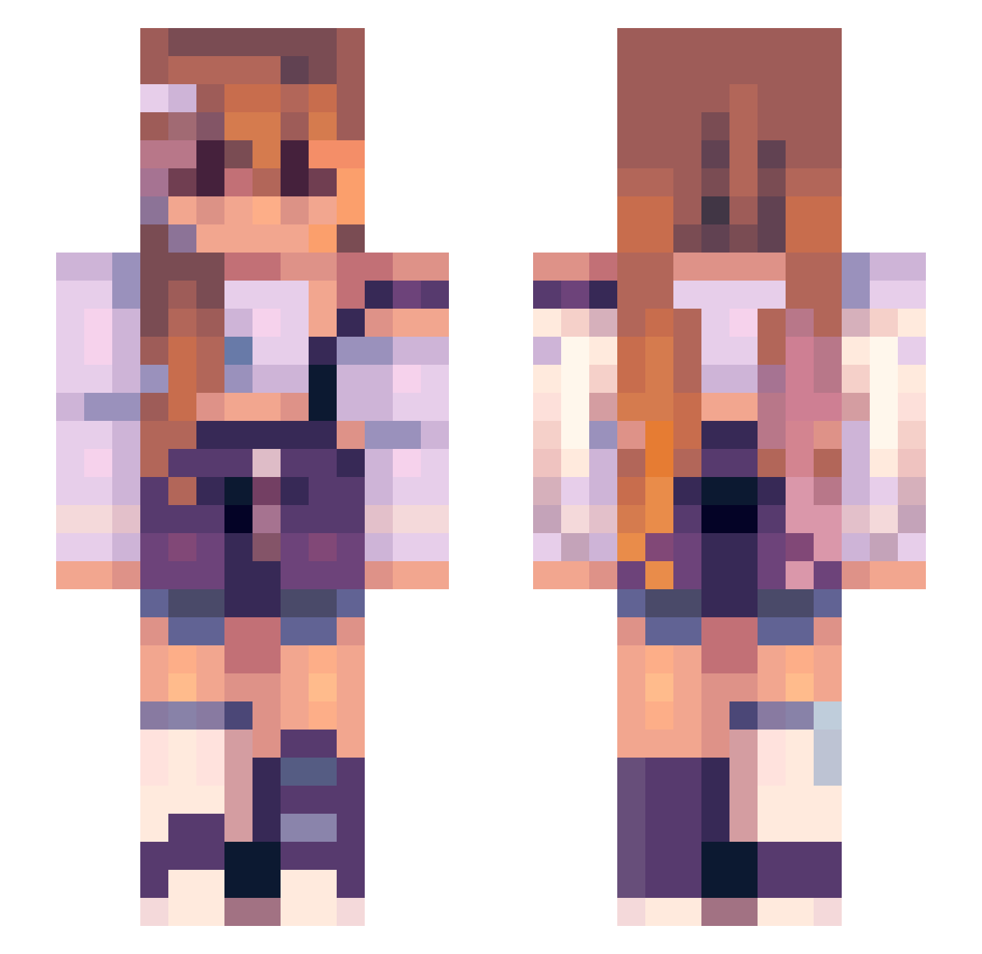 Astral_Sea Minecraft skin, front and back view