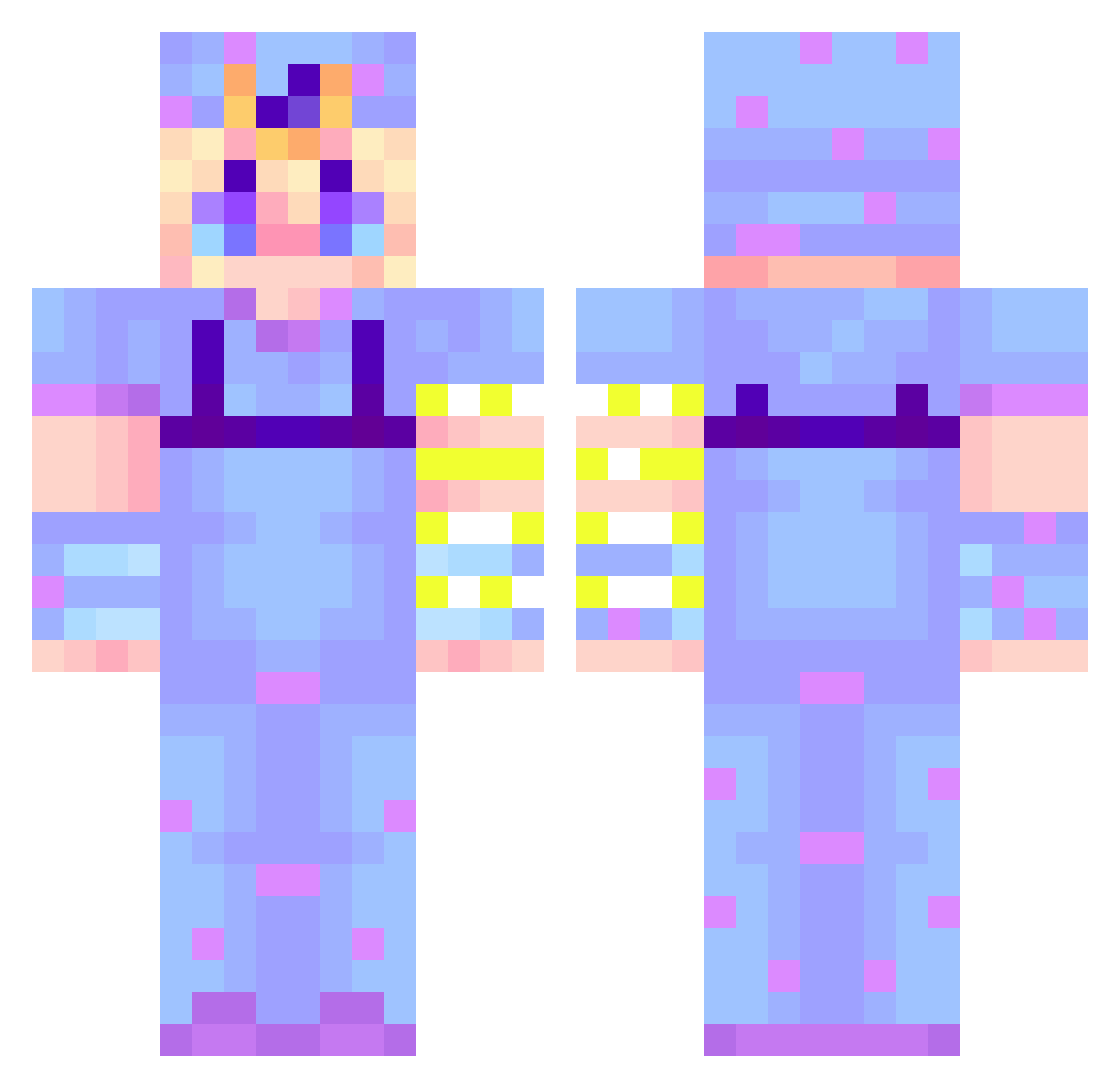 JoshuaT2 Minecraft skin, front and back view