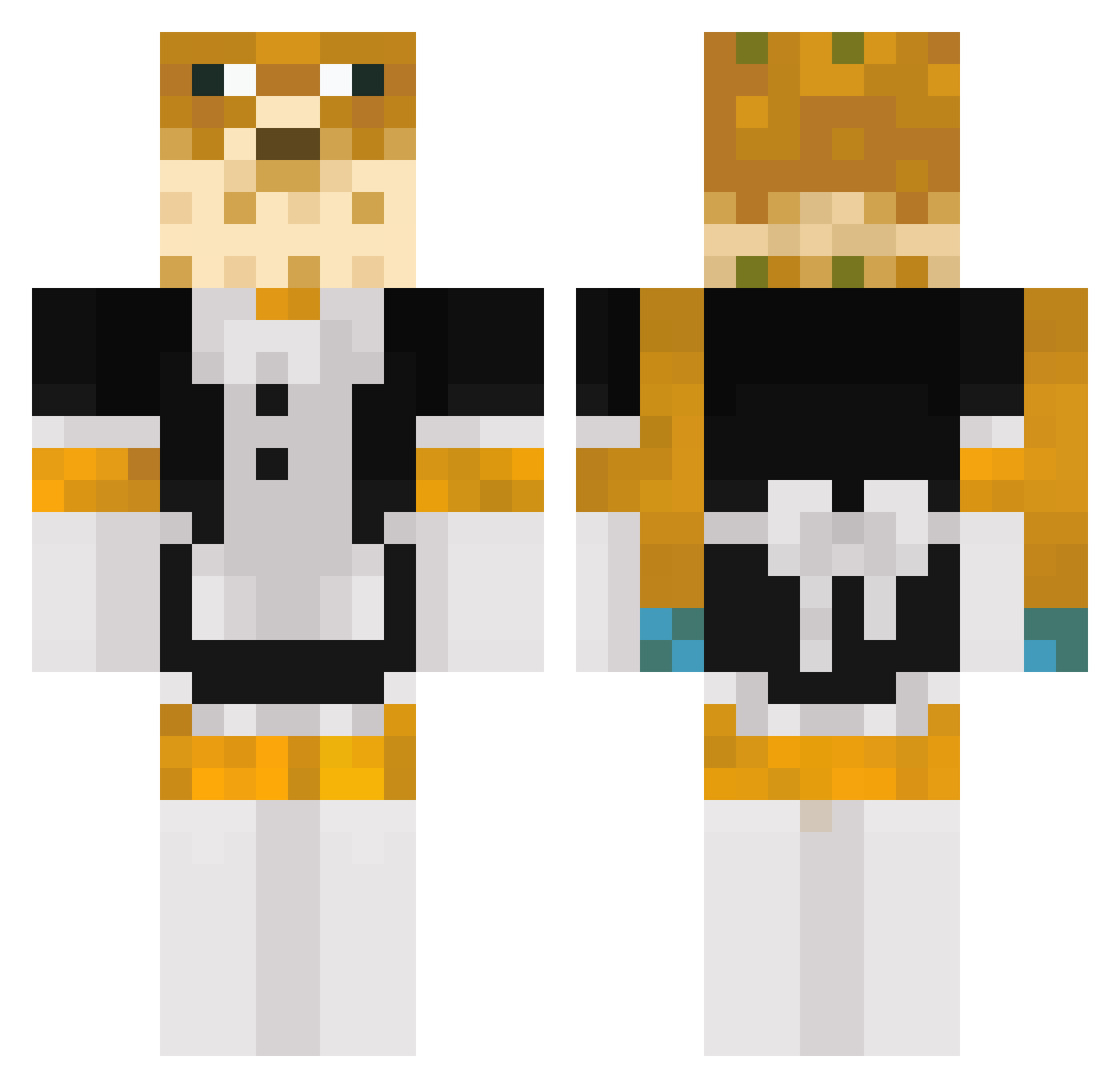 Puzon1k Minecraft skin, front and back view